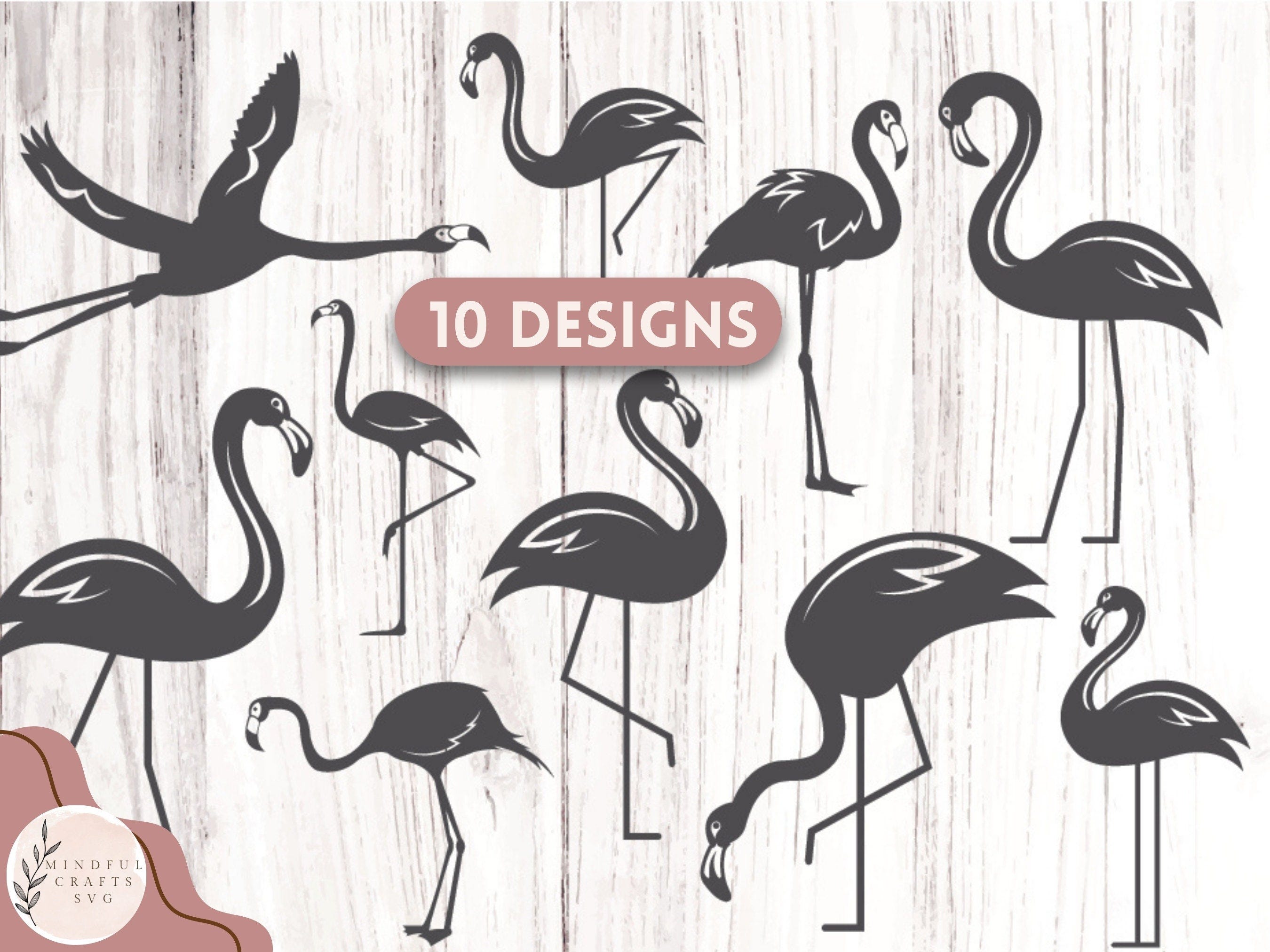 Flamingo Bundle SVG | Pink Flamingo Clip Art | Cute Summer Vector |Flamingo Silhouette | Tropical Bird SVG | Flamingo Design Bundle Svg