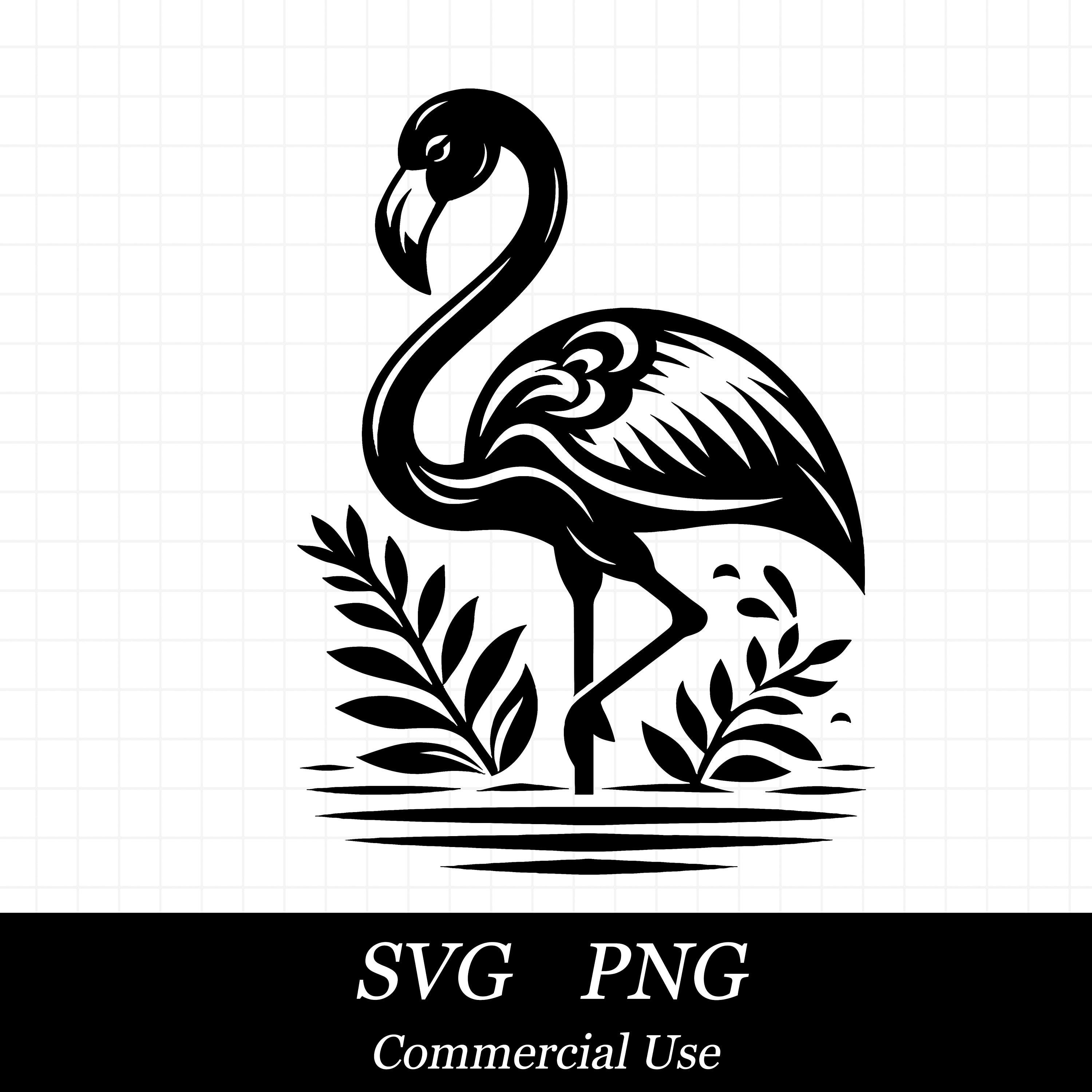 Flamingo SVG Files For Cricut, Beach SVG, Floral Flamingo Png, Commercial Use, Instant Digital Download,  Bird SVG