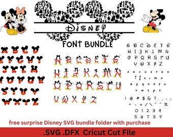 Mickey Mouse font svg, Font SVG, Mouse Font SVG, Mouse Alphabet SVG, Letters Svg, Customize Gift Svg, Printable Design Files