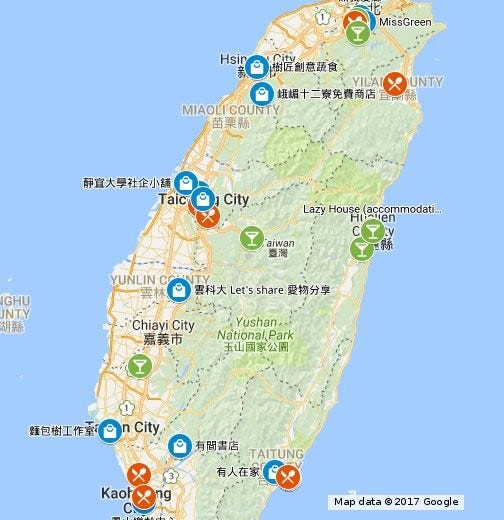 《台灣免費商店相關概念地圖》－ 空屋筆記-免費的自由