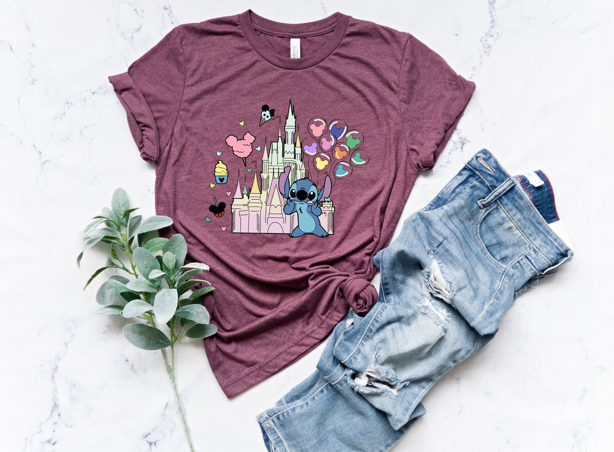 Stitch Disney Castle Shirt, Disneyworld Balloons T-Shirt, Disney Lilo and Stitch Sweatshirt, Disneyland Epcot Tee, Disney Castle Stitch Gift