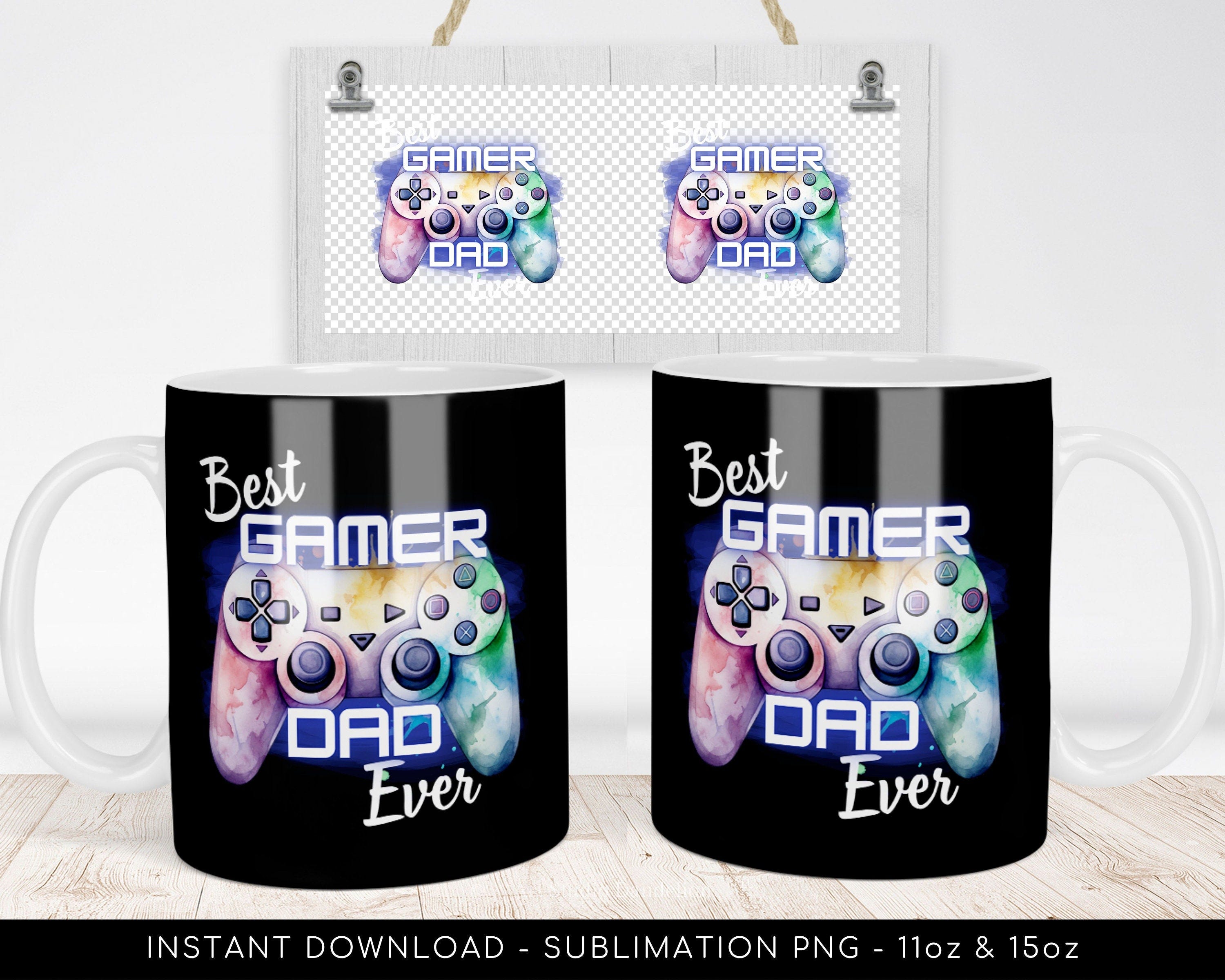 Best Gamer Dad Ever Sublimation Mug Design. Father