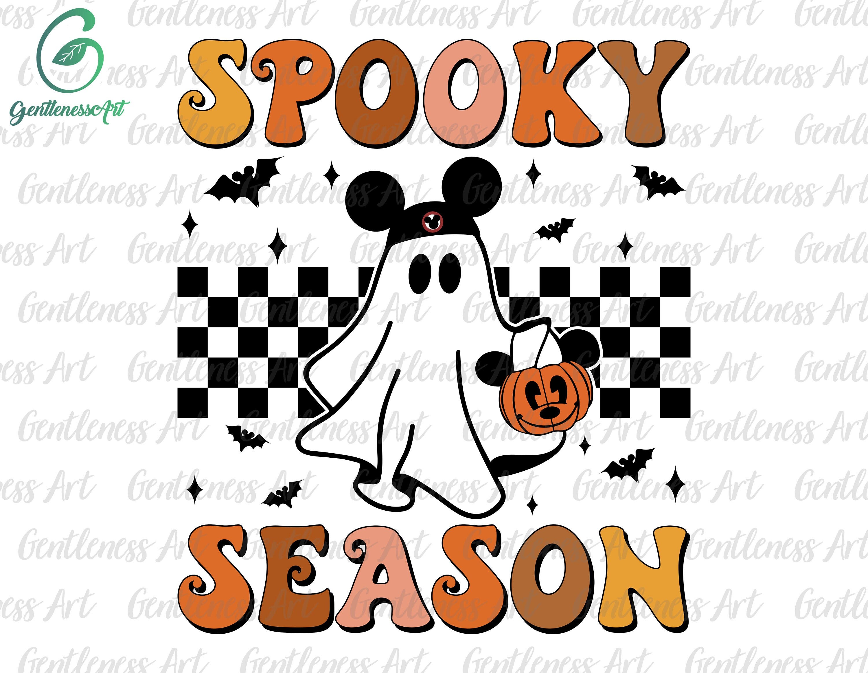 Spooky Season Svg Png, Checked Pattern Halloween Boo, Trick Or Treat Svg, Spooky Vibes Svg, Holiday Season