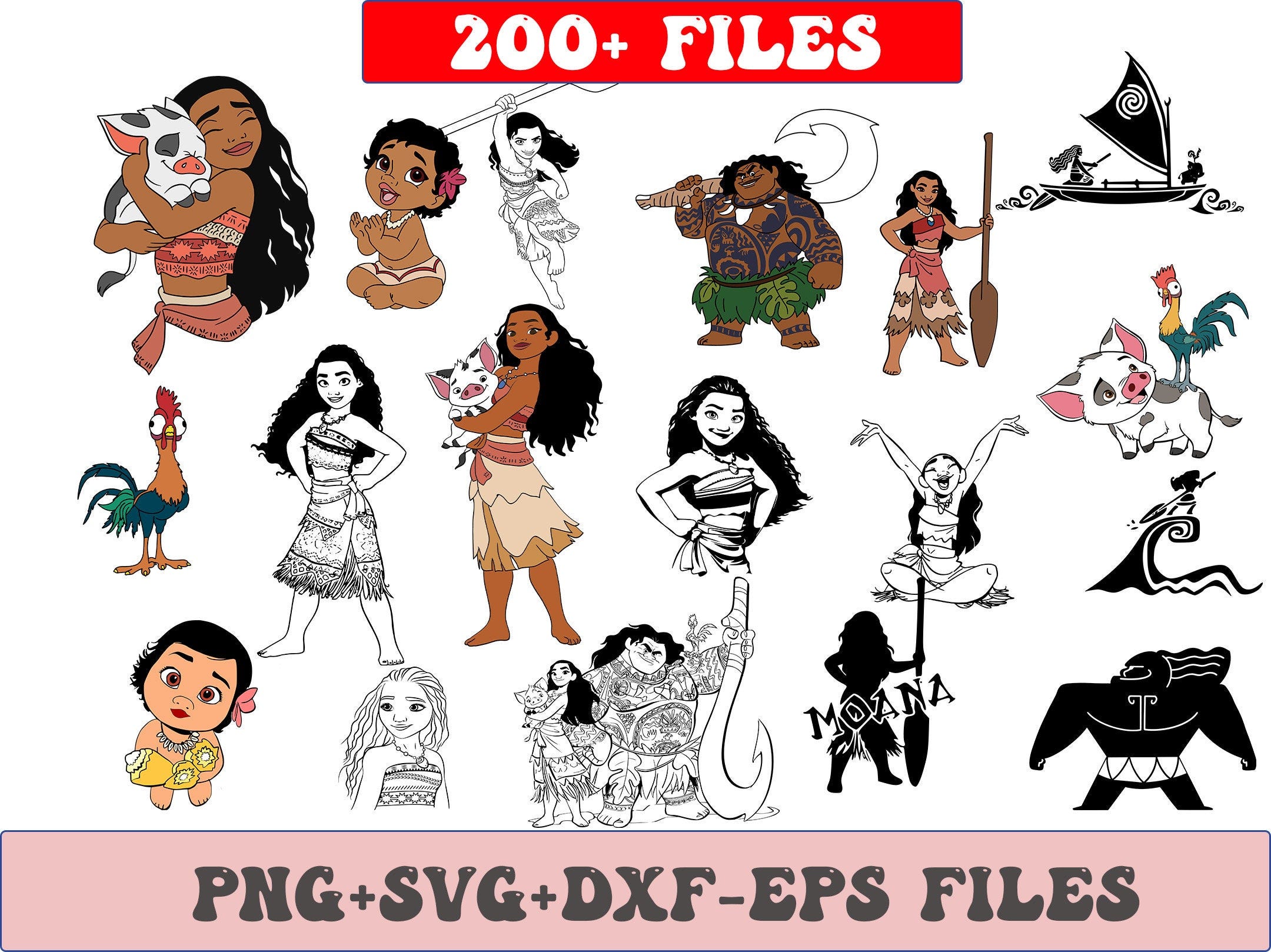 Moana svg bundle, Maui svg , pua svg, moana clipart, cut files for cricut silhouette, moana svg, png, eps