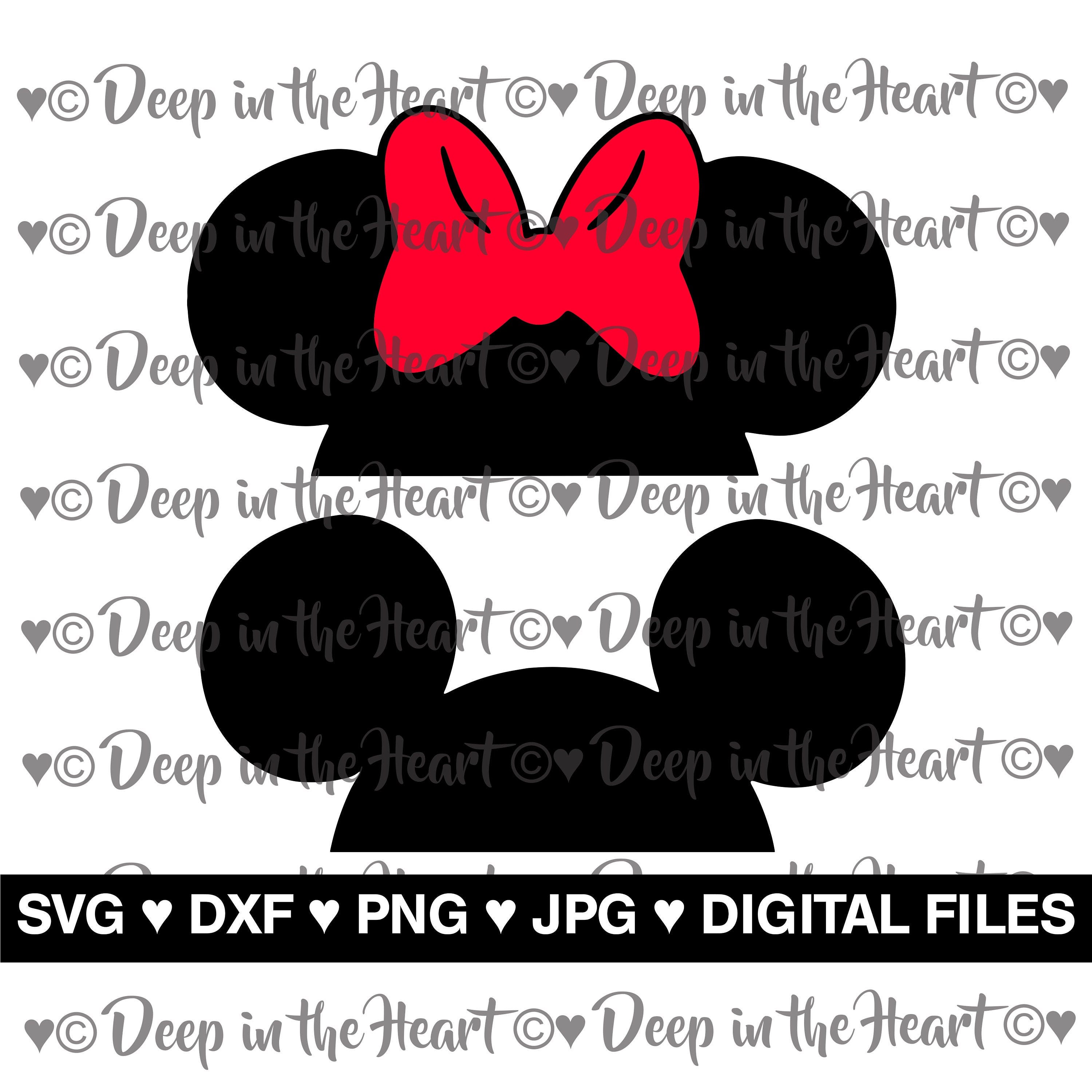 Half Mickey and Minnie - SVG, DXF PNG, Jpeg -Instant Zip File Download - Digital & Printable - Mickey or Minnie Silhouette - Happiest Place