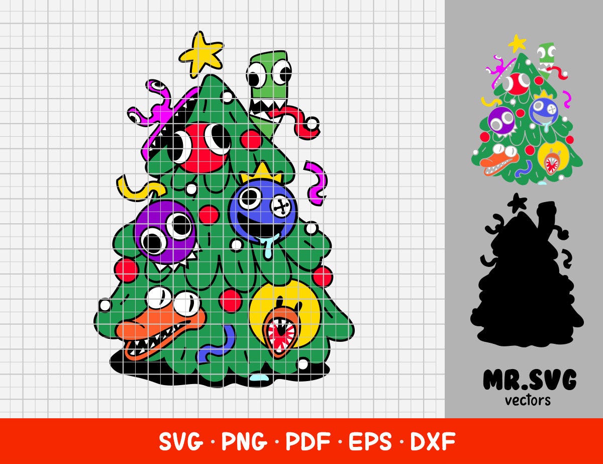 Rainbow friends SVG, Christmas SVG, Rainbow friends PNG, Sublimation, Transfer, Digital download, Vector illustration