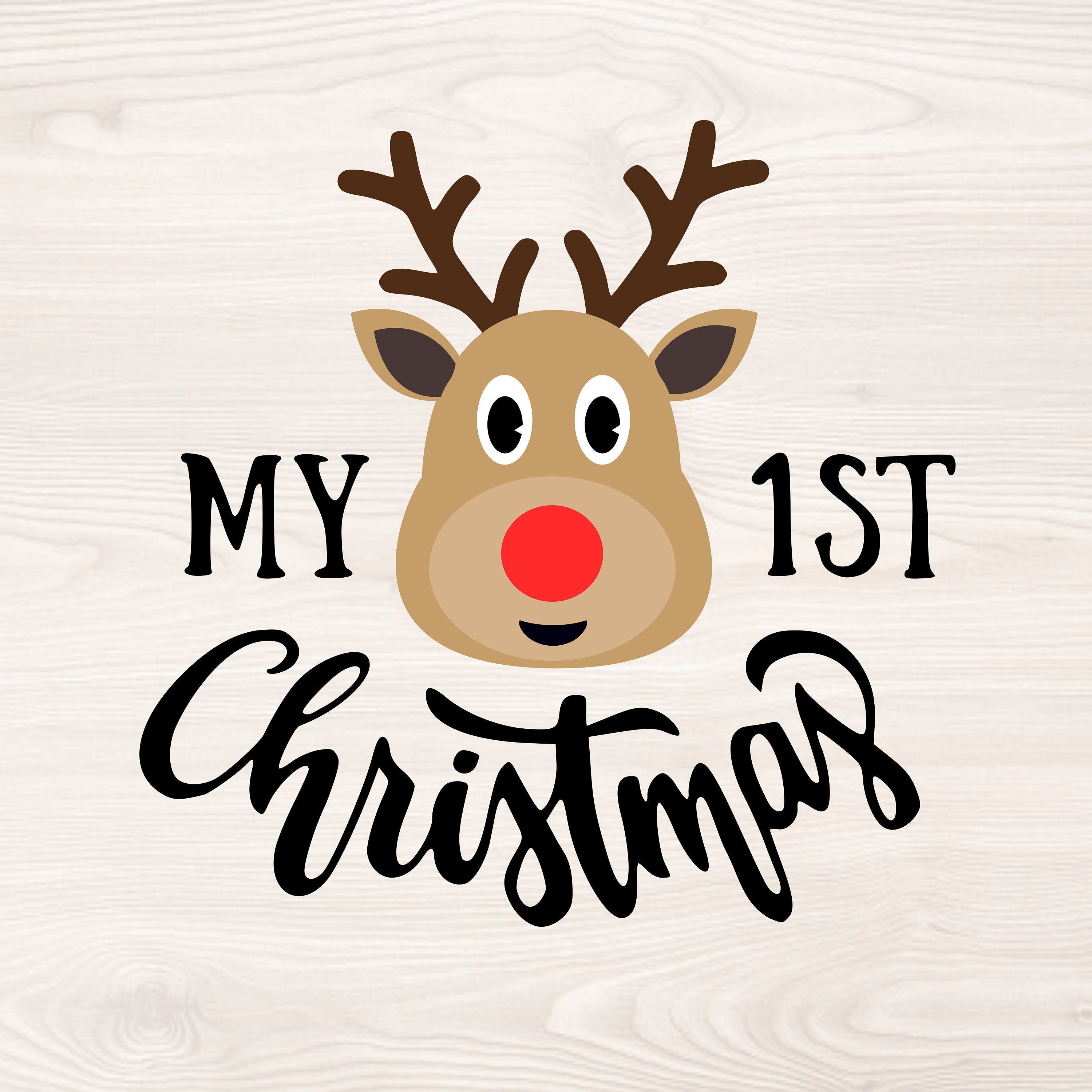 My first Christmas SVG PNG Files for cutting machines, digital clipart, baby