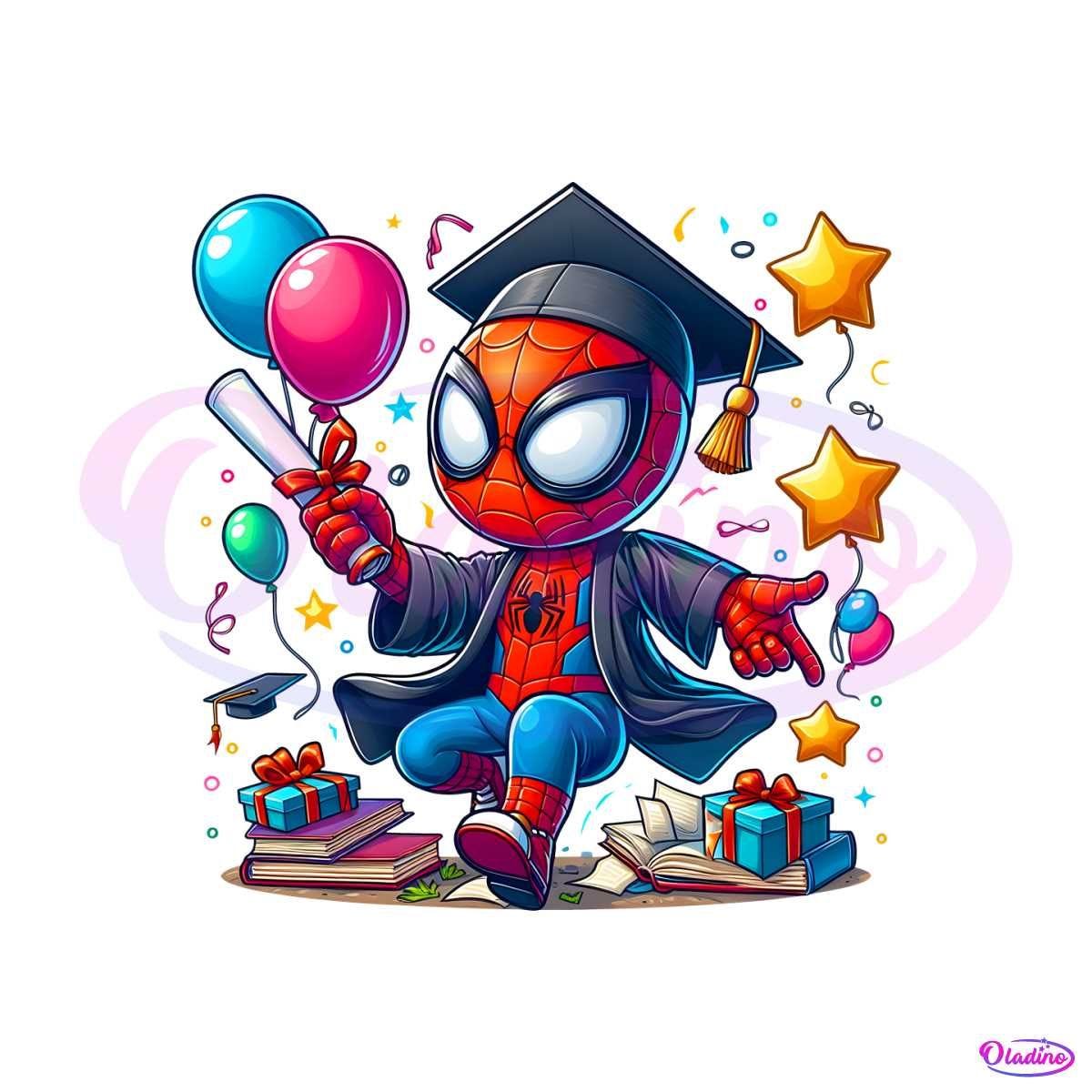 Funny Spiderman Graduation Party PNG