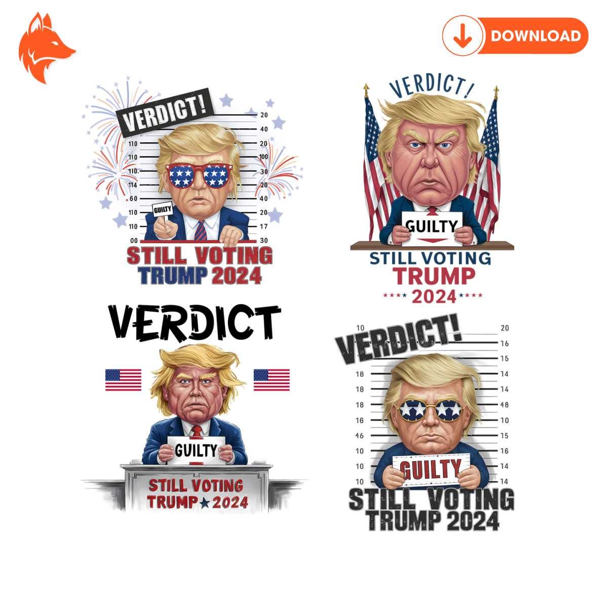 Free Verdict Guilty Still Voting Trump 2024 PNG Bundle