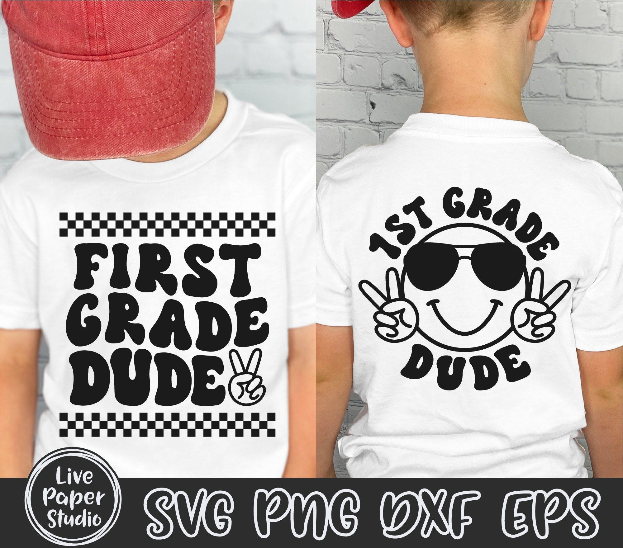 Retro First Grade Dude Svg, 1st Grade Svg, First Grade Teacher Svg, Back To School Svg, 1st Grade Crew, Kids Shirt, Digital Download Files