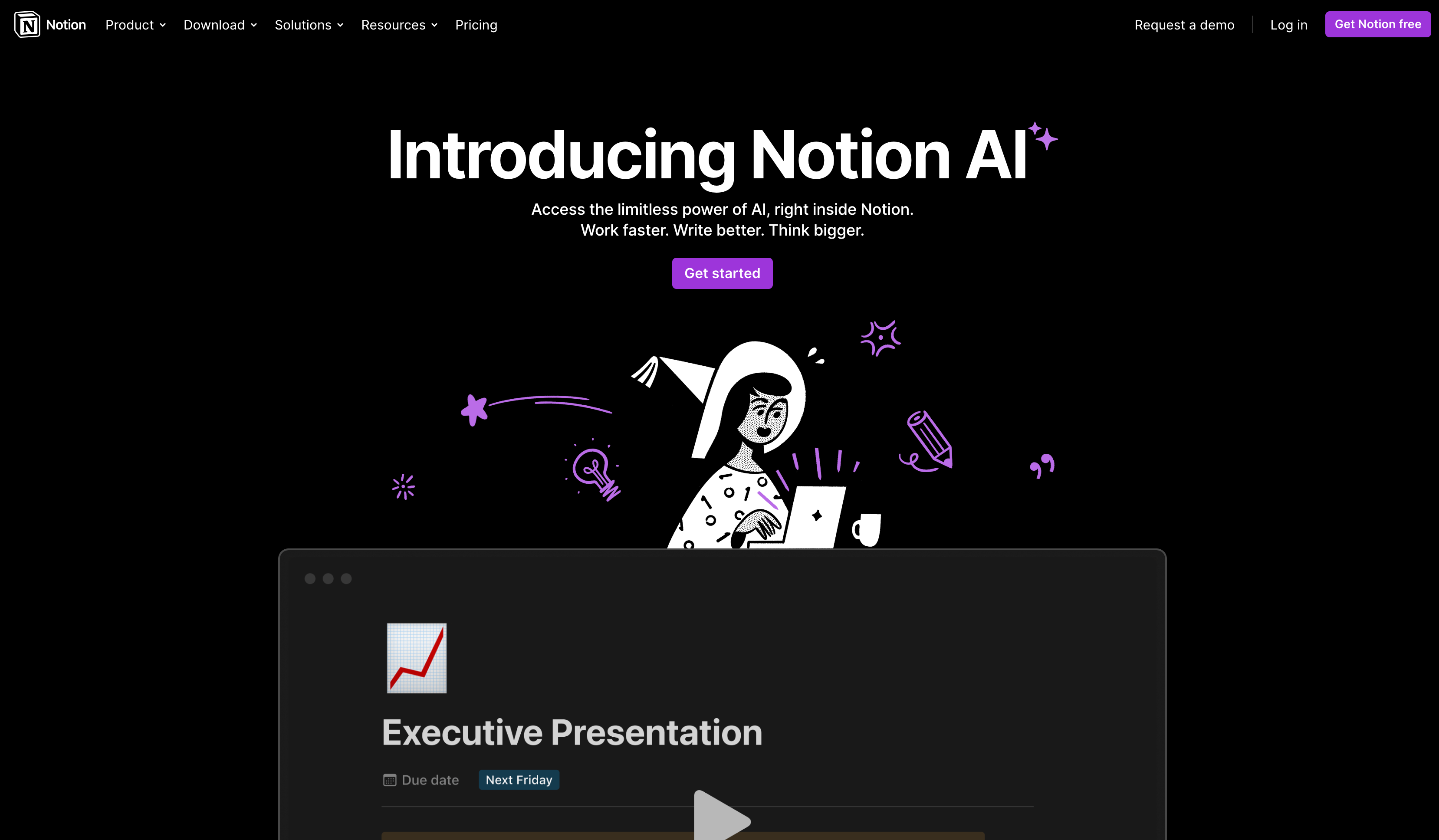 Notion AI’s AI text editor.