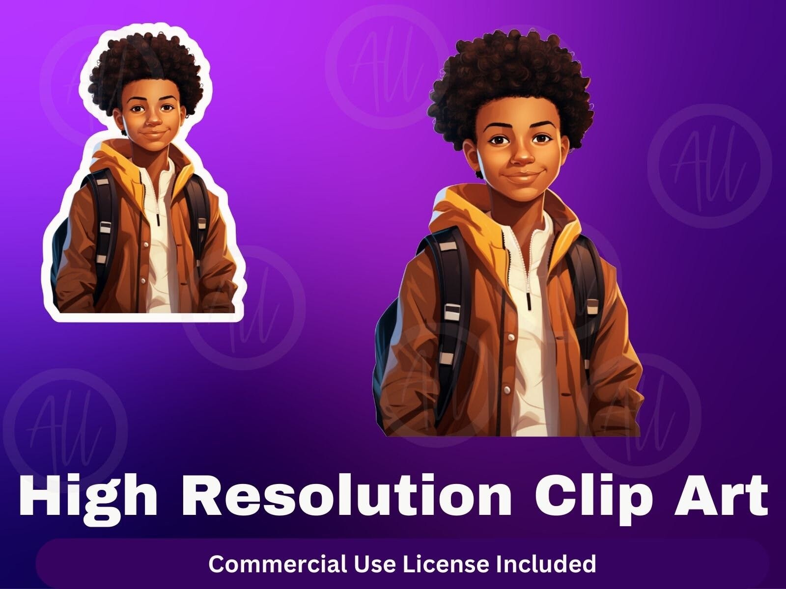 African American Clip Art with Small Business Extended Use License | Cute and Adorable Clip Art | PNG | Transparent Background