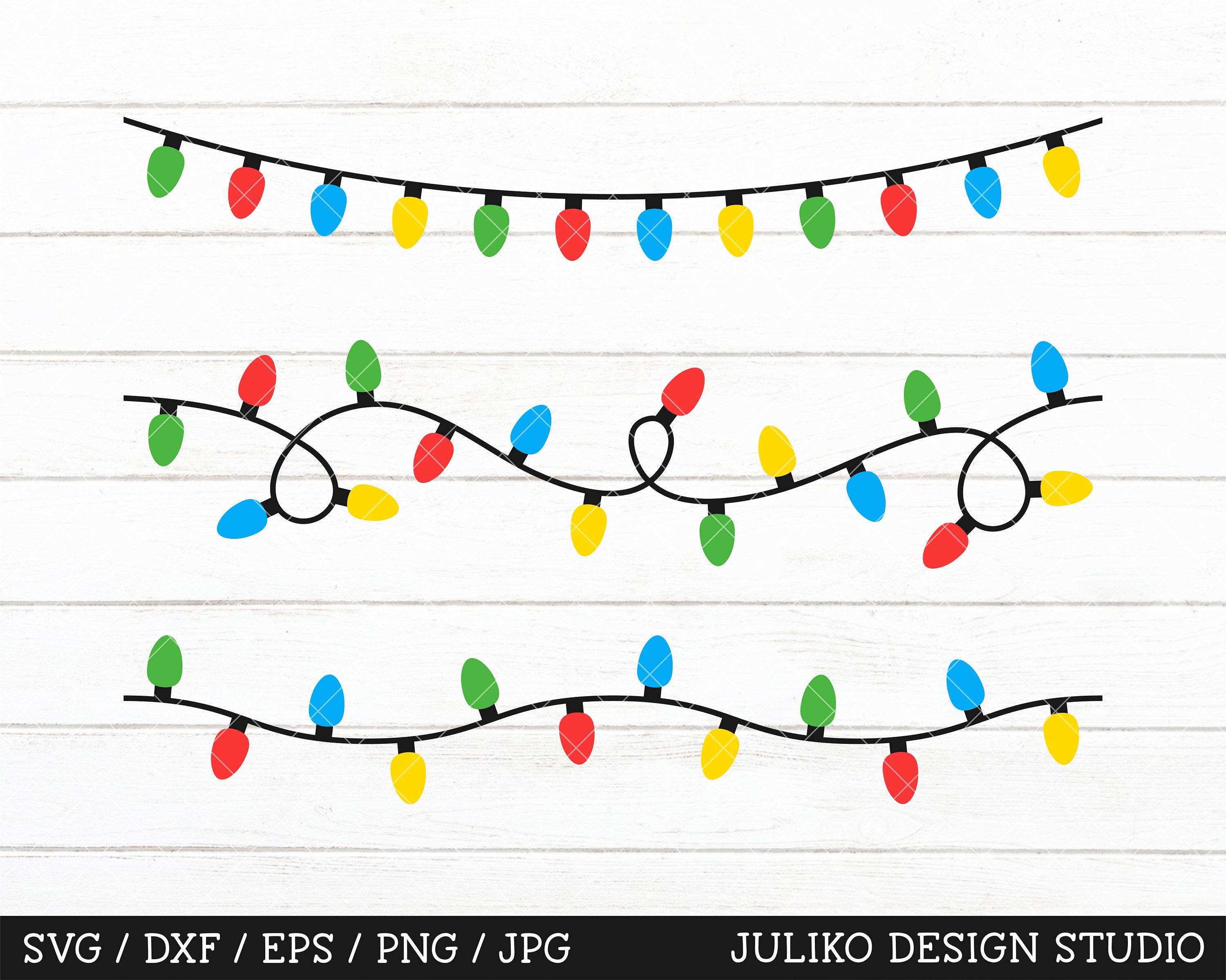 Christmas Lights SVG, Repeating Christmas Light String SVG, Christmas Lights sublimation png, Christmas Lights cut file Cricut Silhouette
