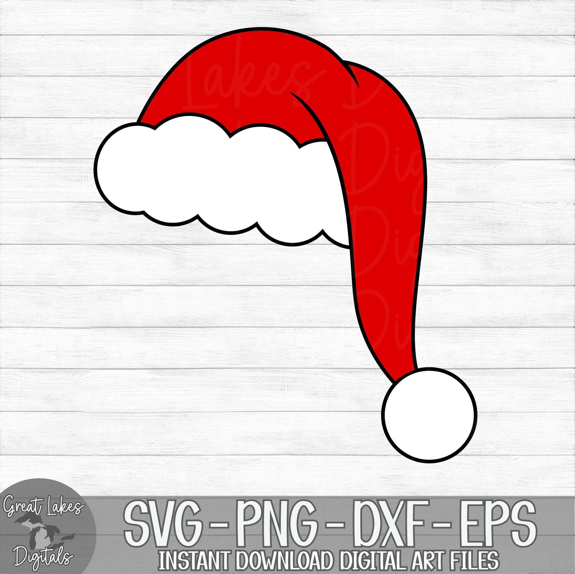 Santa Hat - Instant Digital Download - svg, png, dxf, and eps files included! Christmas, Santa Clause, Santa