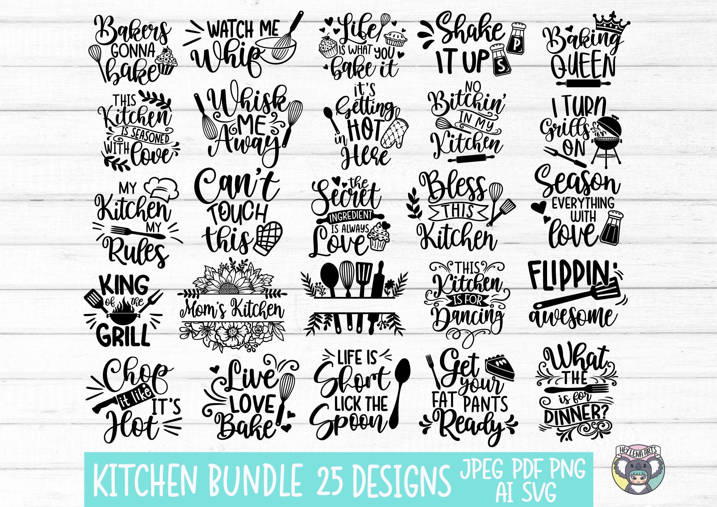 Kitchen SVG Bundle, Kitchen Svg, baking svg, Kitchen Quotes svg, Funny Kitchen svg, kitchen towel svg, Pot holder svg, Svg Files for cricut