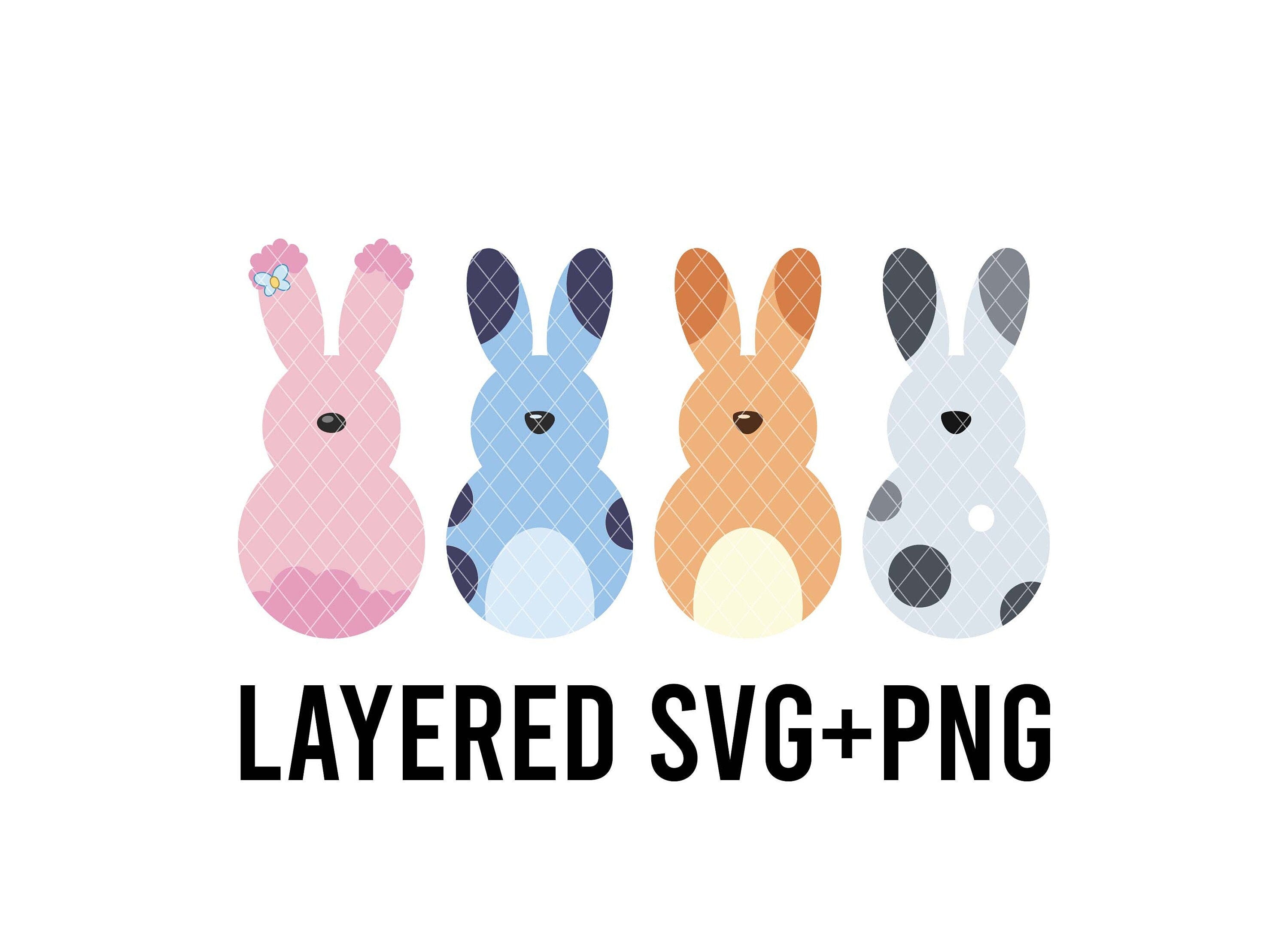 Easter Peeps Cute Puppy Marshmallows  SVG Set Layered By colour + PNG, Cricut Silhouette