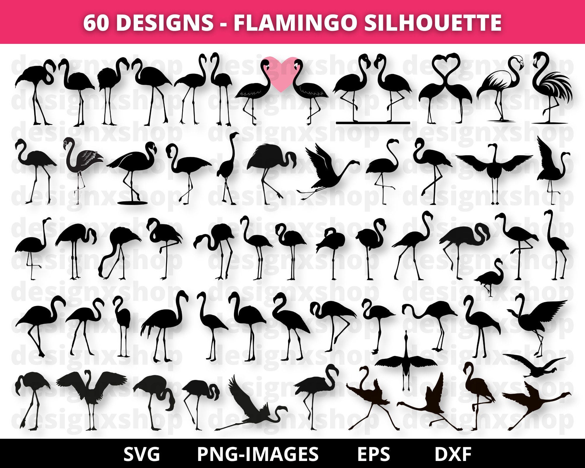 Flamingo Svg Bundle, Flamingo Svg Silhouettes, Flamingo Summer Svg, Flamingo Png, Cute Flamingo Svg, Flamingo clipart, Svg Files For Cricut