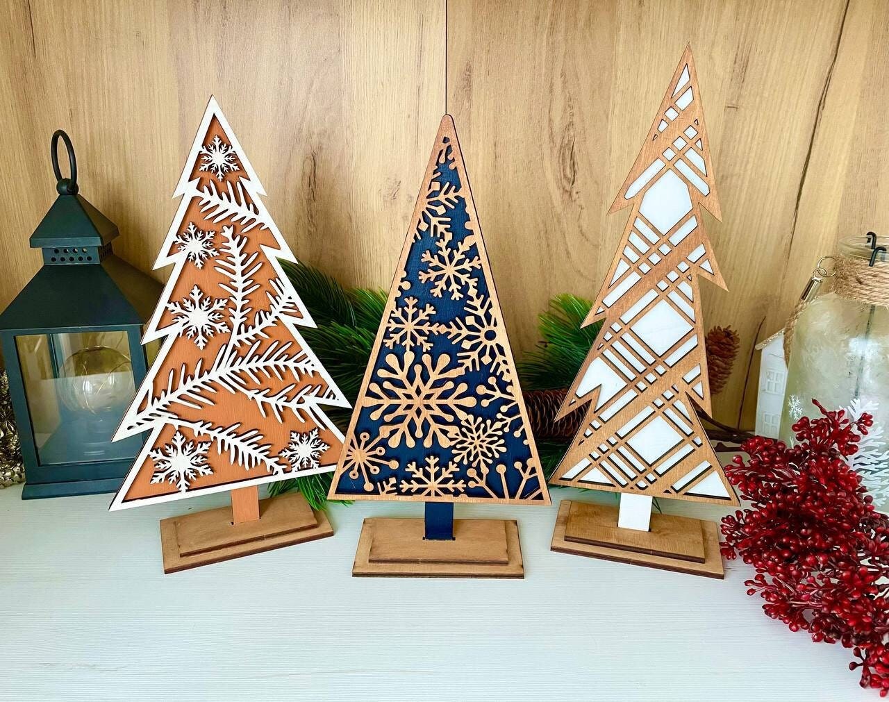 Standing Christmas Tree Laser Cut File,Christmas Tree Laser File, Glowforge Laser Design SVG,Christmas Doodle Tree Laser Cut Design SVG,