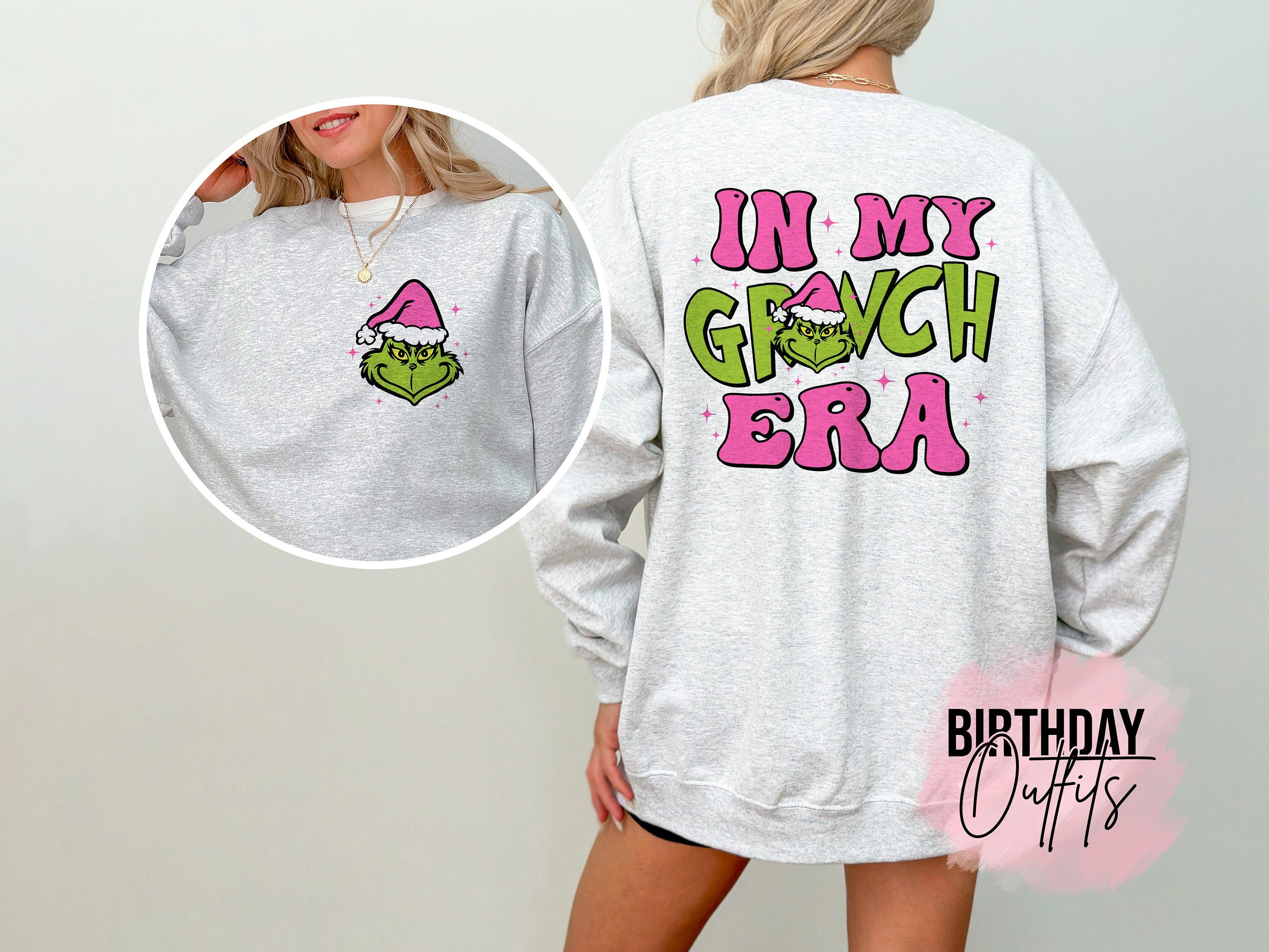 In my Grinch Era Christmas Sweatshirt, Holiday Apparel, Holiday Sweatshirt, Cozy Christmas sublimation shirts, grinch Christmas Gifts