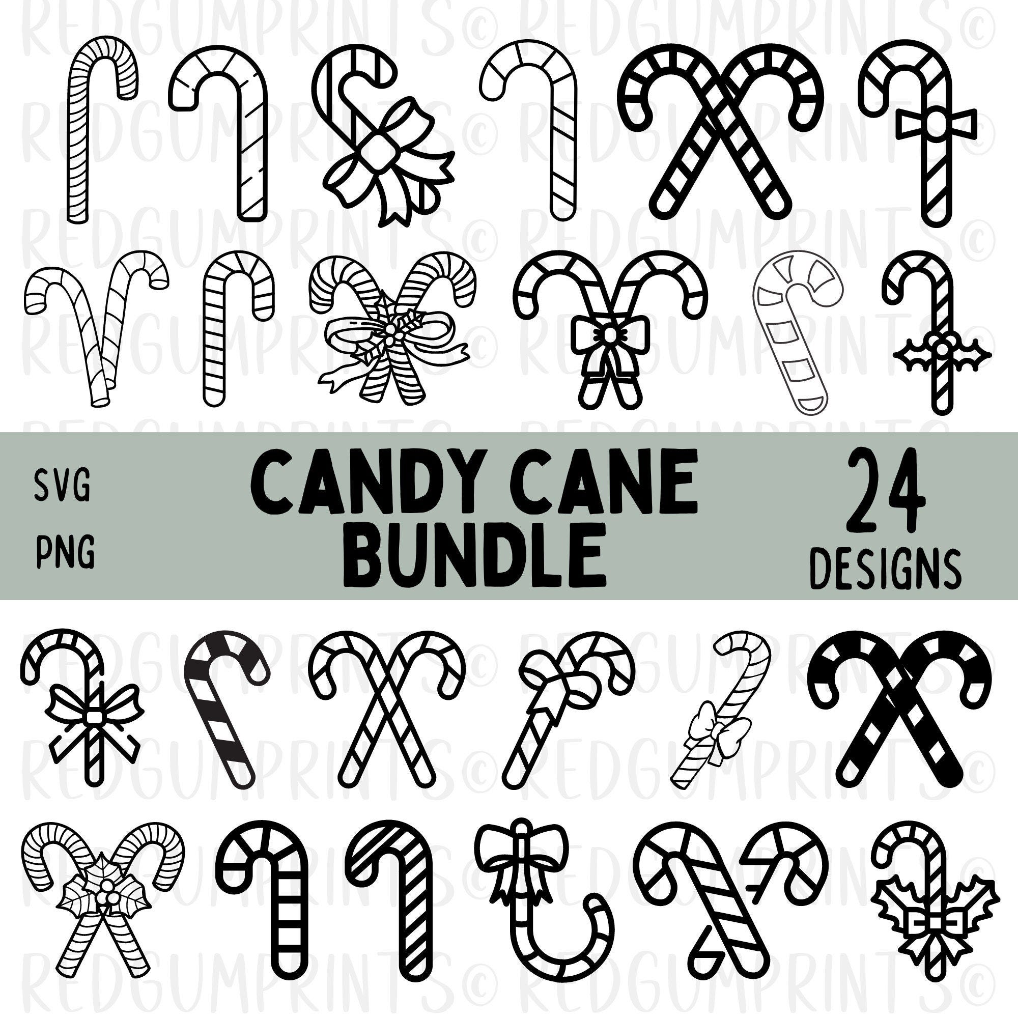 Candy Cane SVG Bundle, Candy SVG, Christmas svg, Xmas Svg, Cane SVG, Png, Svg, Files for Cricut, Silhouette, Holly Svg, Cricut, Candy Cane