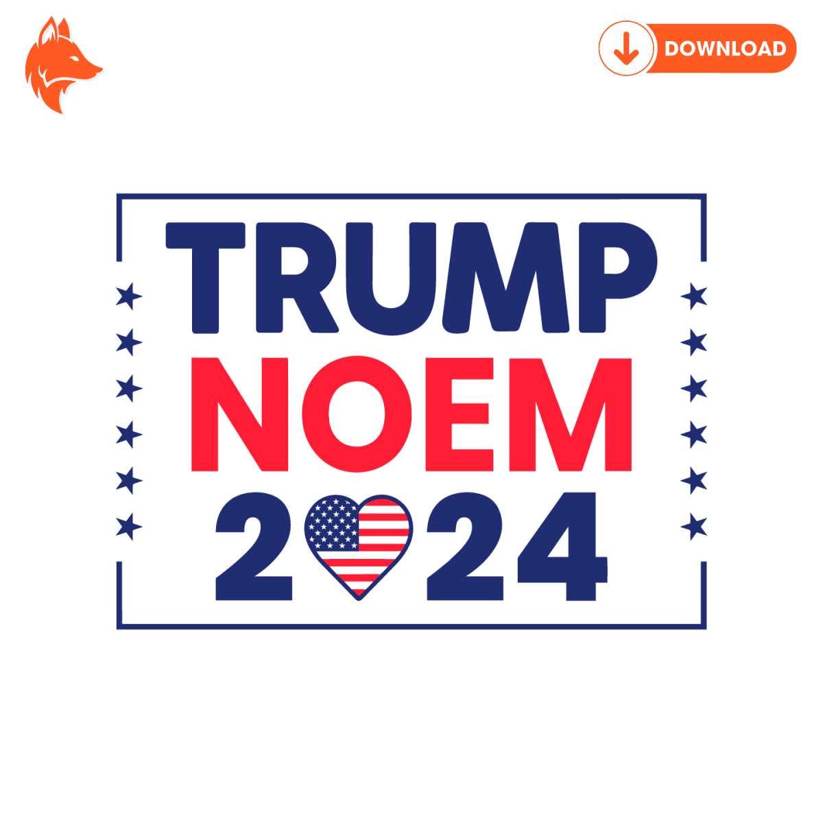 Trump Noem 2024 President Election SVG