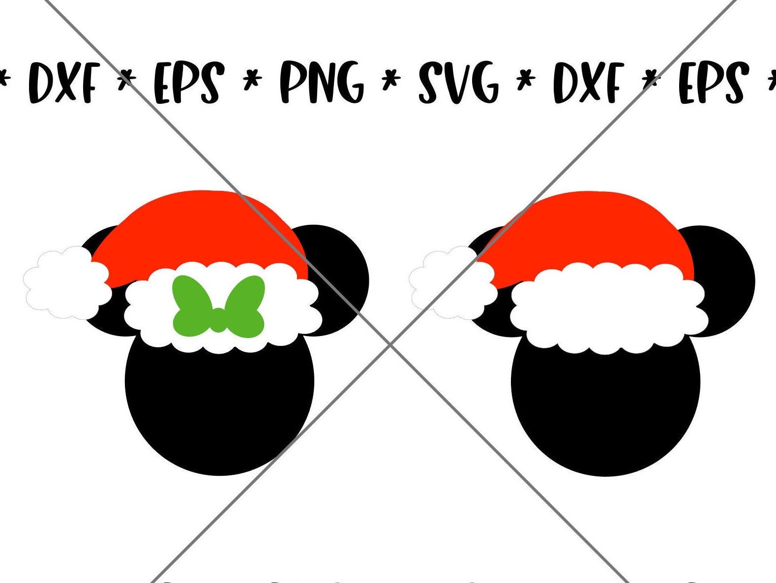 SALE!! Christmas Santa Mouse SVG Disney svgs DXF eps png Instant Download File Castle Mickey Disney World Family Holiday Trip Silhouette-X21