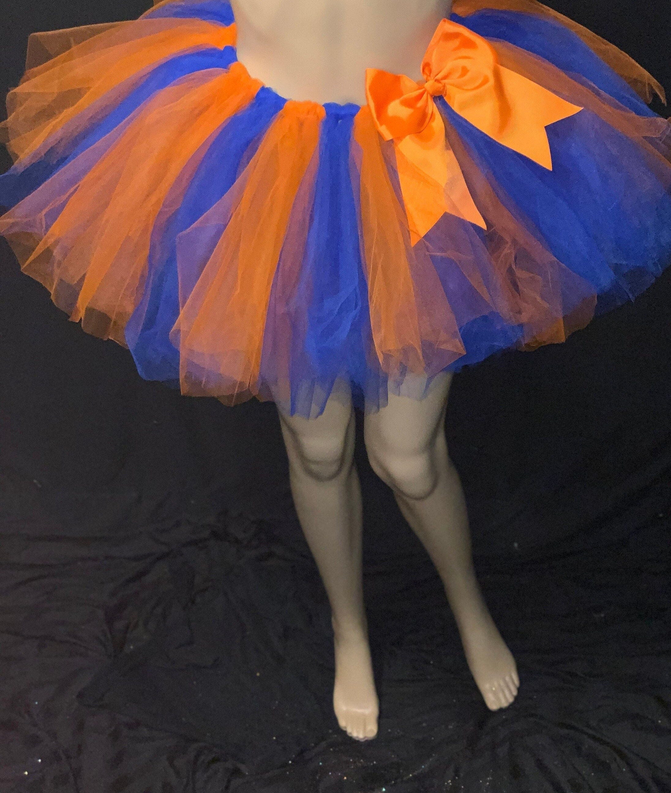 Children’s Orange and blue tutu multi color tutu dance tutu birthday tutu