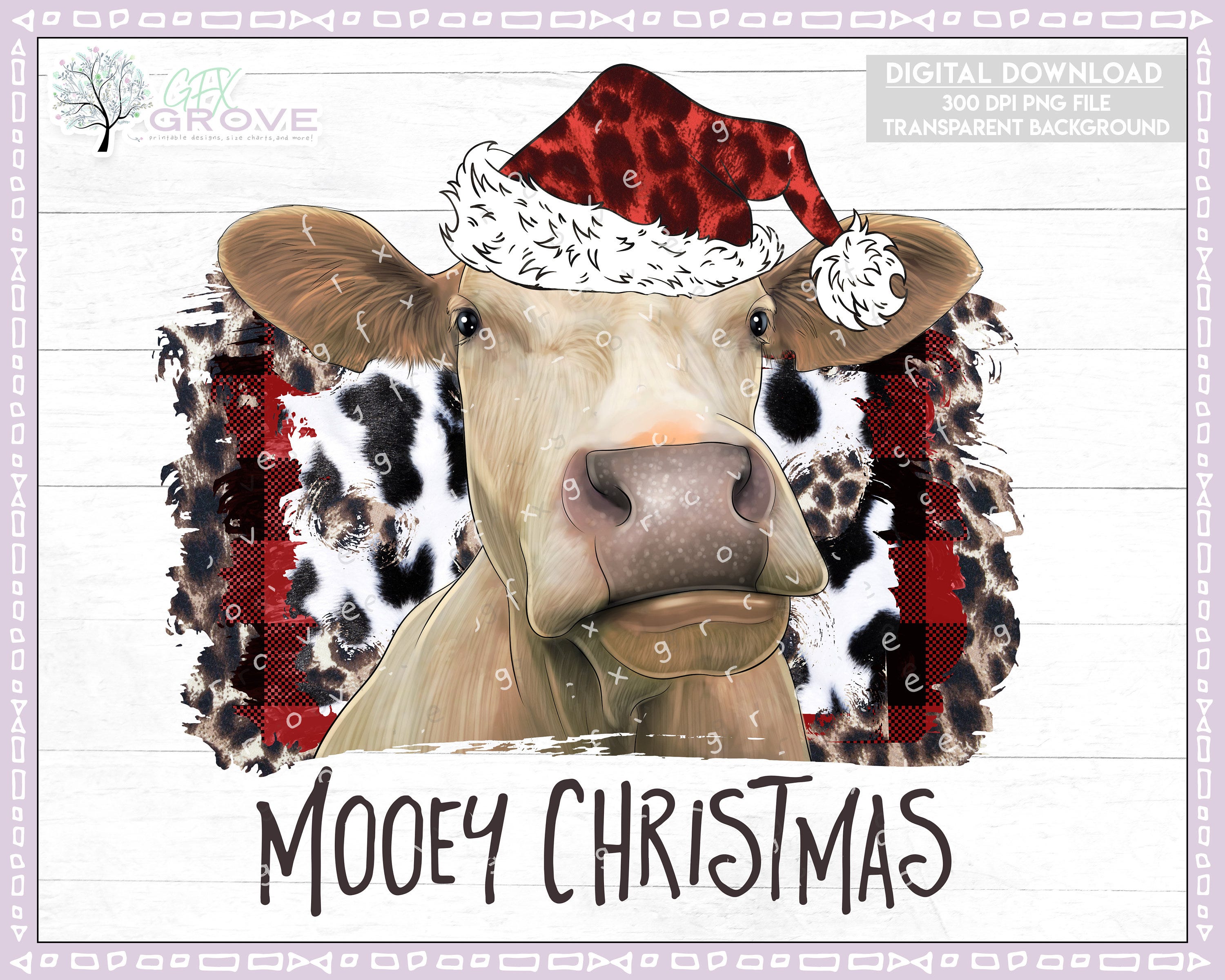 Mooey Christmas Print File • Cow Clipart • Cow Sublimation • Christmas Cow PNG • Christmas Sublimation • Merry Christmas Cow