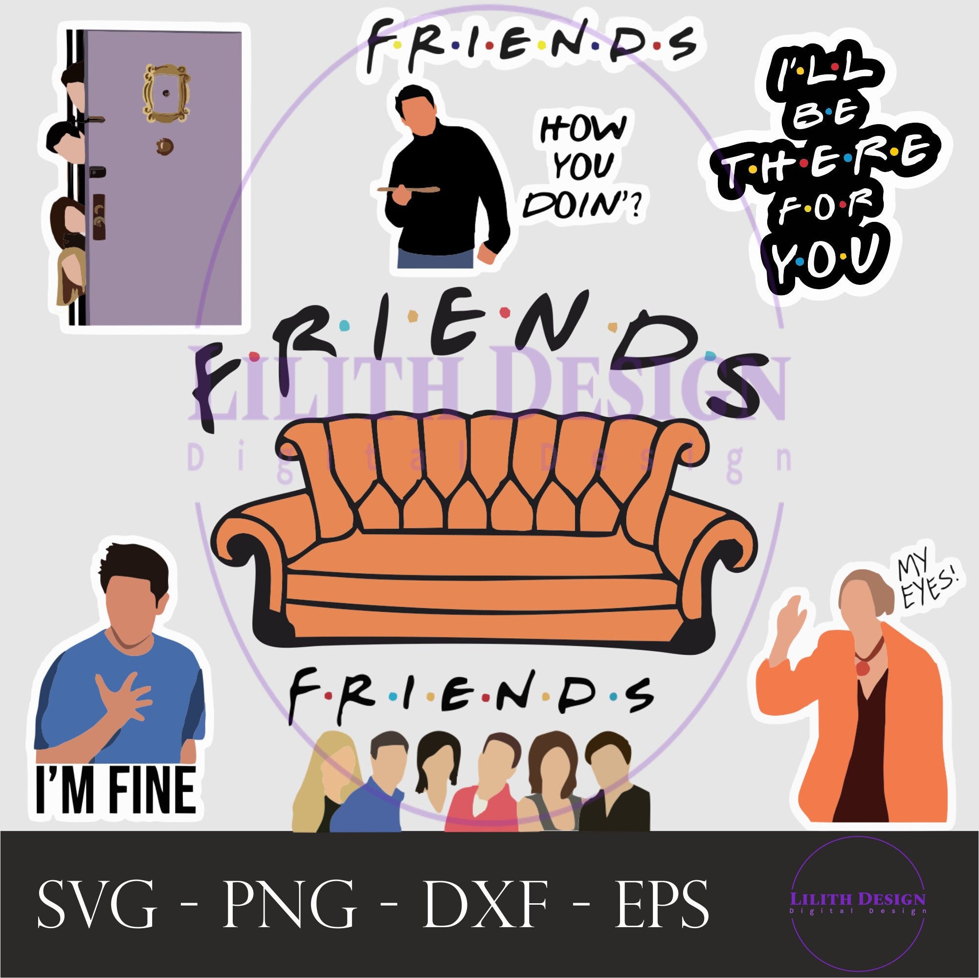 Friends Tv Show, Friends Bundle Svg/Png/Eps/Dxf Digital Download