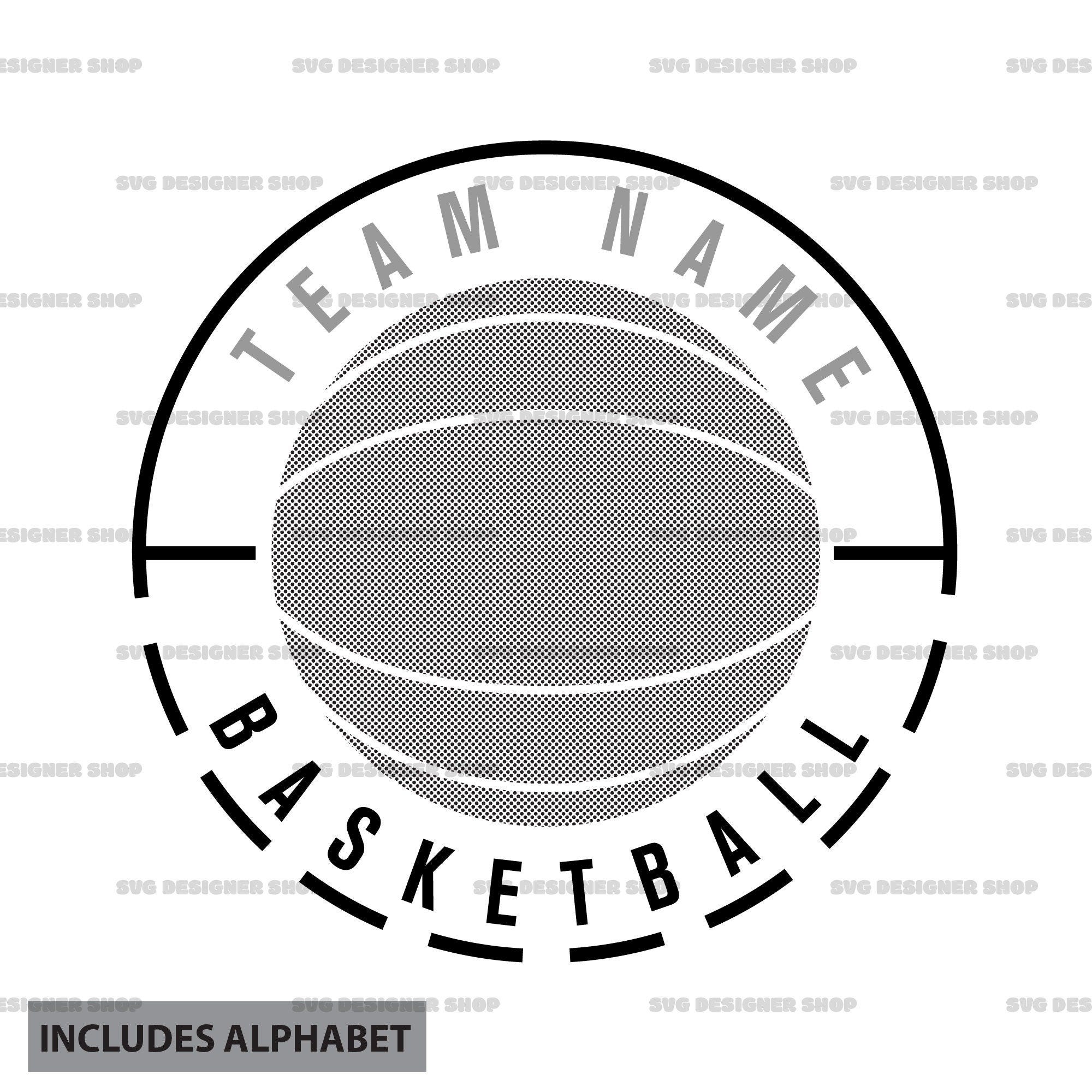 Basketball SVG, Basketball Team Logo, Cricut Files, Basketball Silhouette Files, SVG Cut Files, Printable, DIY Team Shirts, Team Jersey