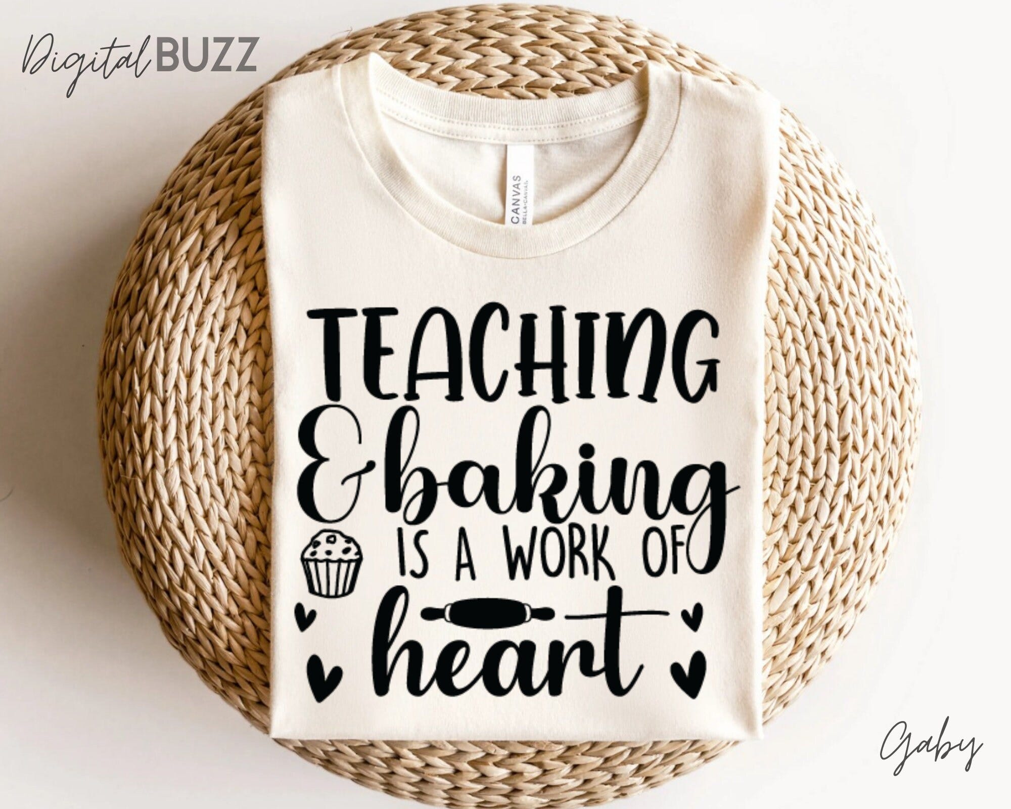 Teaching & Baking is a Work of Heart, Teacher Svg, School Svg, Teacher Quotes Svg, Coffee teach repeat, Book worm svg, Teacher coffee svg_SD