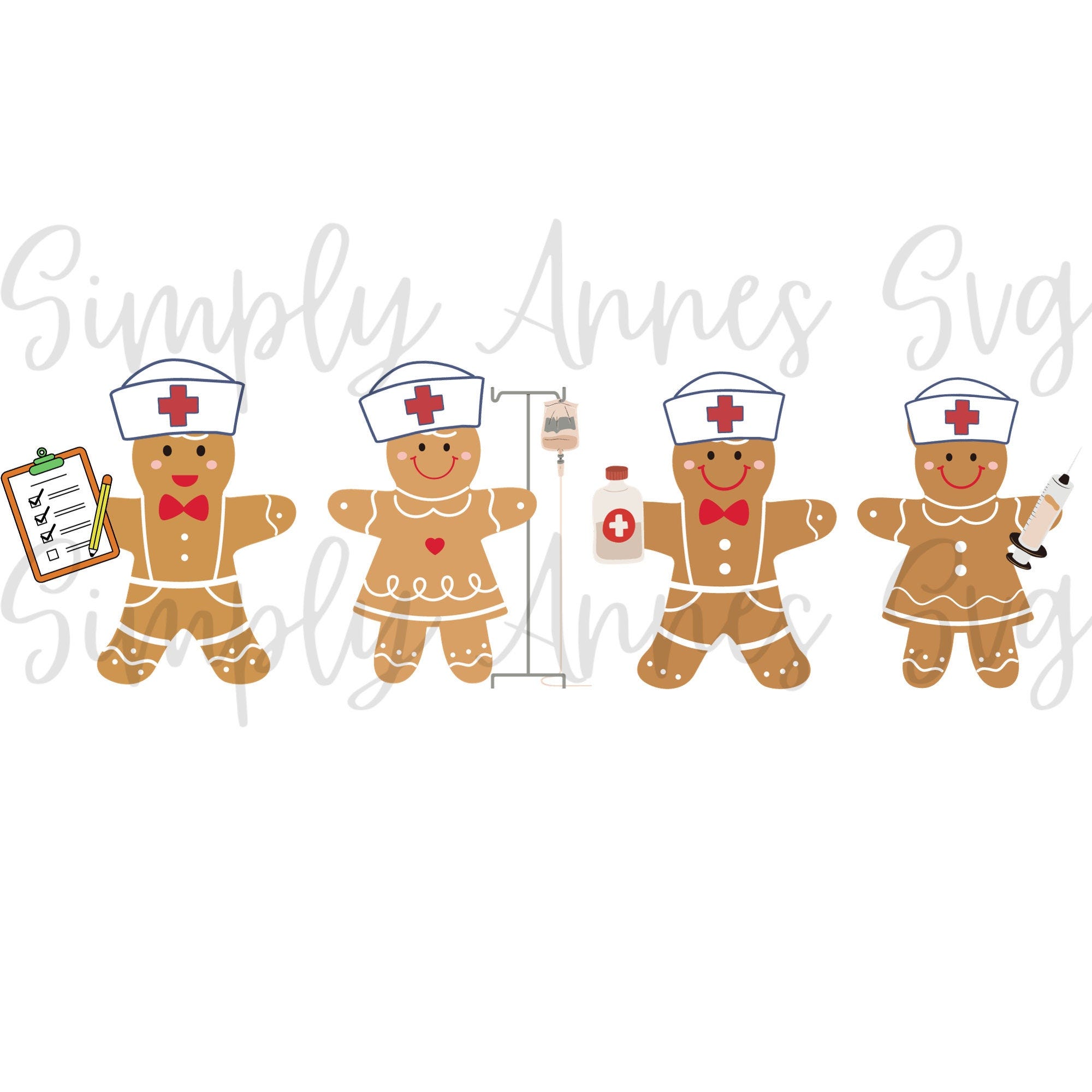Christmas Gingerbread Nurse Svg, Christmas Nurse sweatshirt Svg, Cute Nurse SVG PNG JPG, Cute Gingerbread Download, Nurse clipart