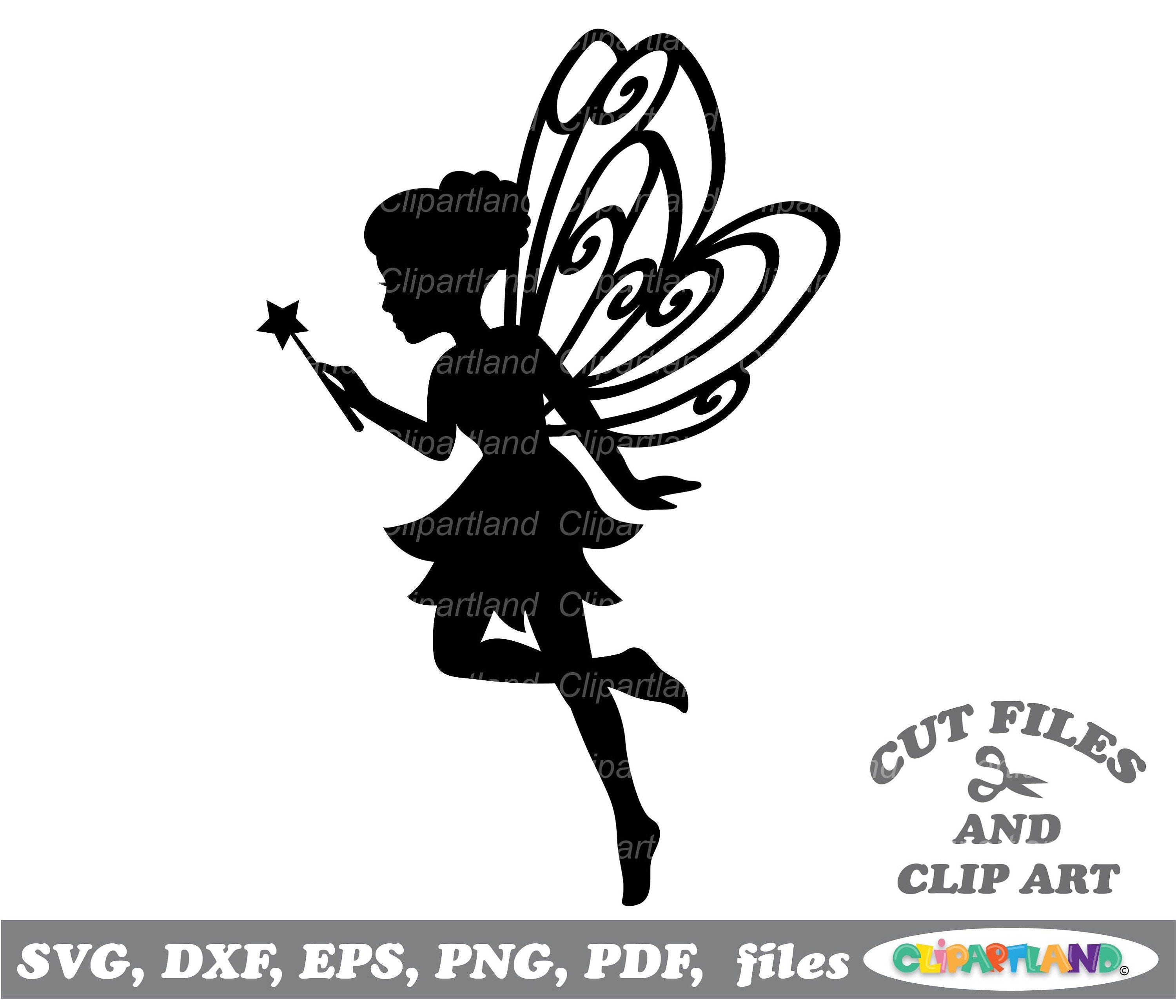 INSTANT Download. Commercial license is included up to 500 uses! Cute garden fairy silhouette svg cut file and clip art. F_5.