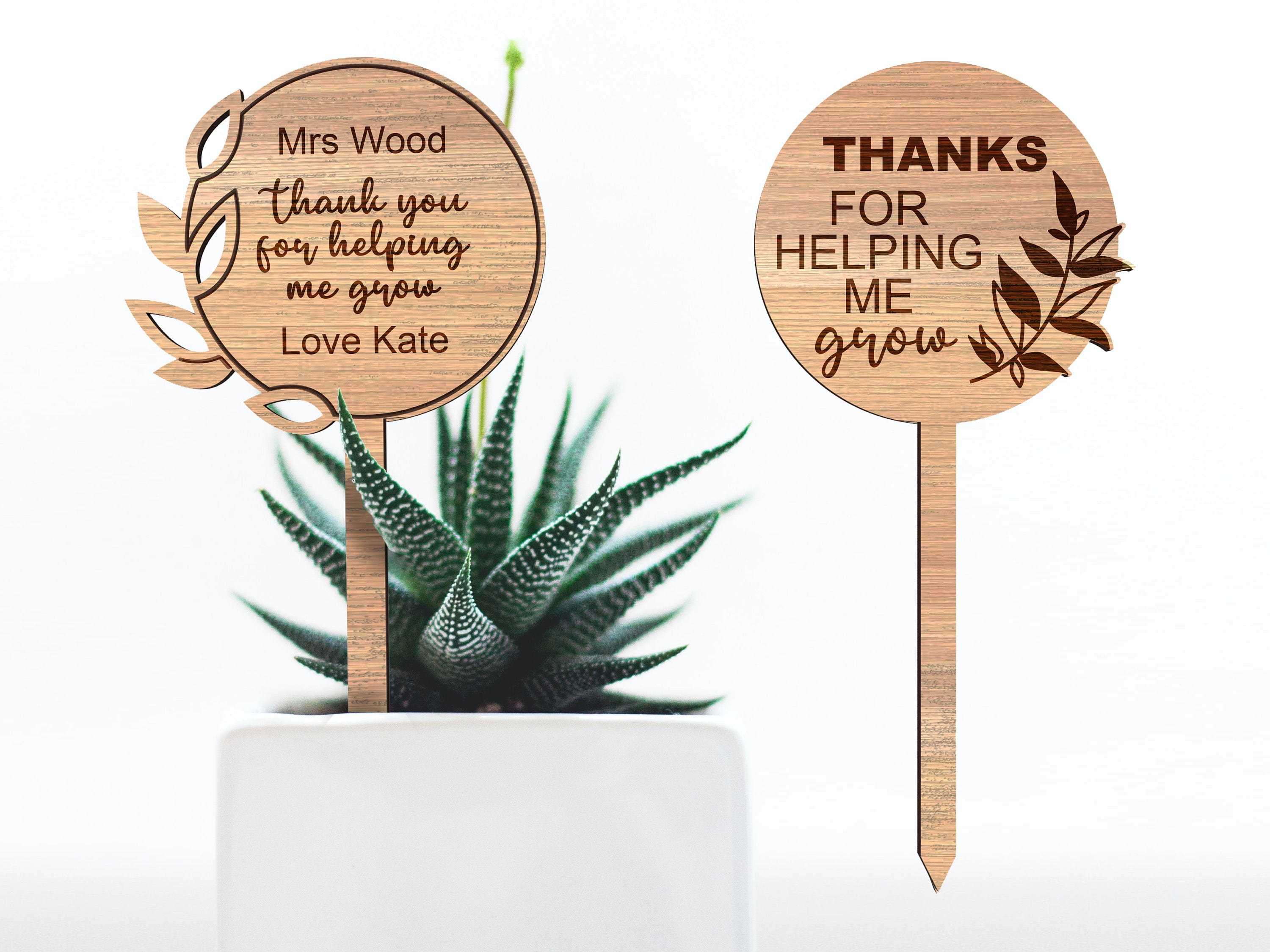 Thank you for helping me grow tags bundle | gift for teacher | Commercial License - Set of 2 - Svg Laser-Ready Cut Files