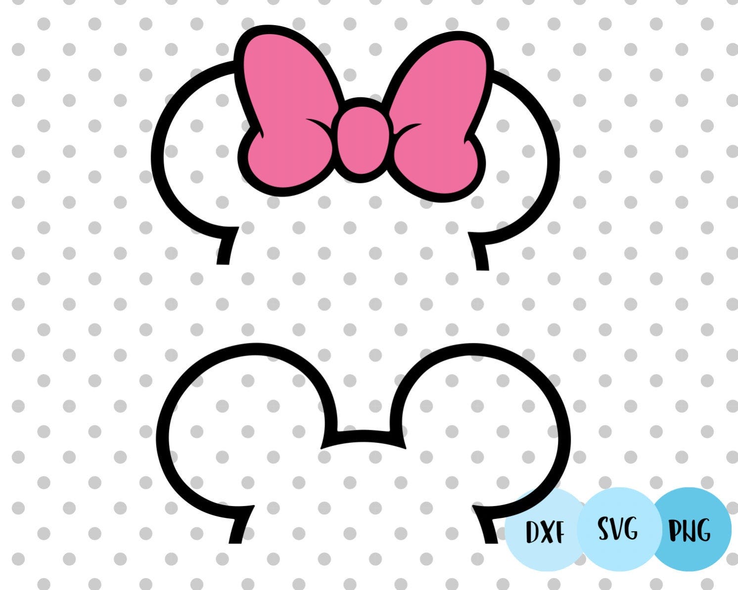 Mouse Head outlines svg, Mouse Head SVG, mouse head silhouette, Mouse bow svg, Mouse head silhouette, Family trip svg