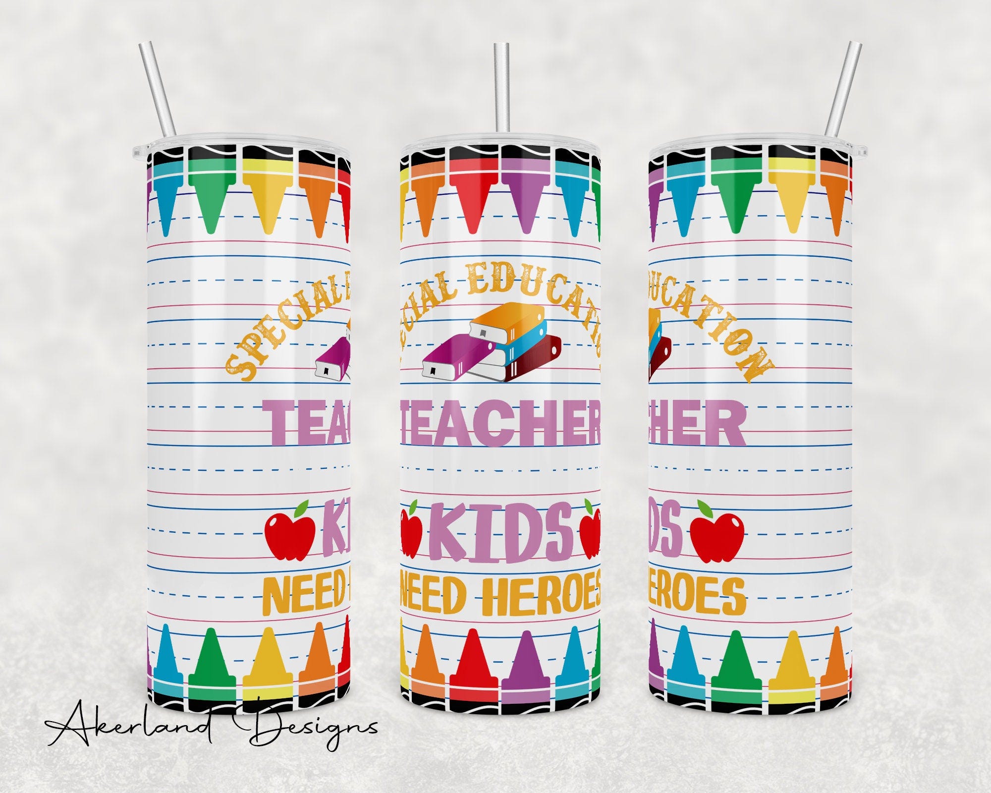 Special Education Teacher 20oz Sublimation Tumbler Design - PNG Digital Download