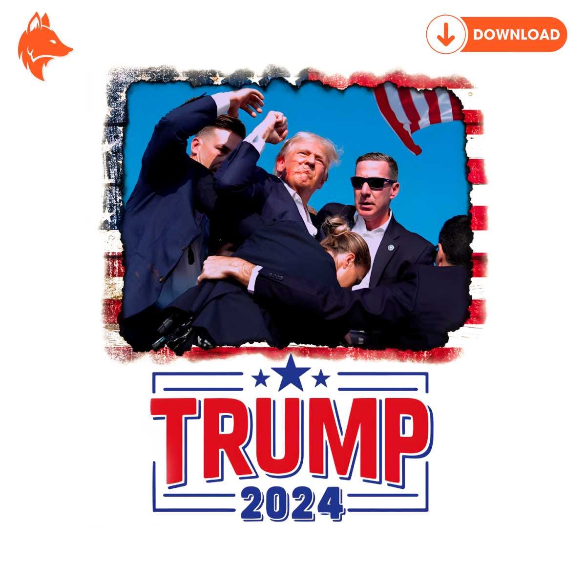 Free Shooting Donald Trump President 2024 Fist PNG