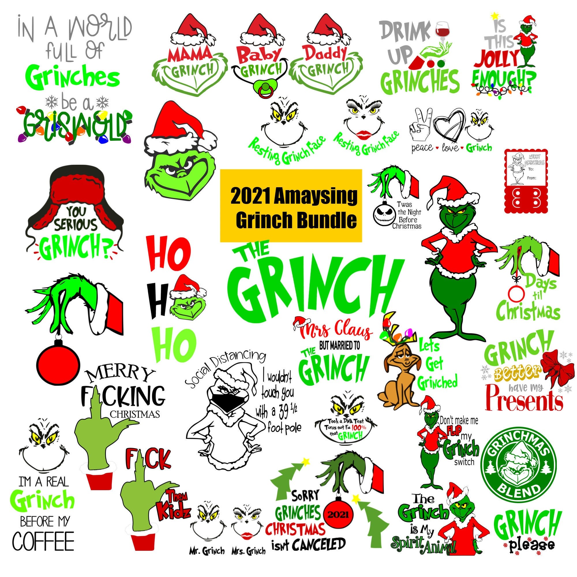 Green Christmas Monster svgs, Grouchy Christmas dxf, Mean one png, Christmas graphics,