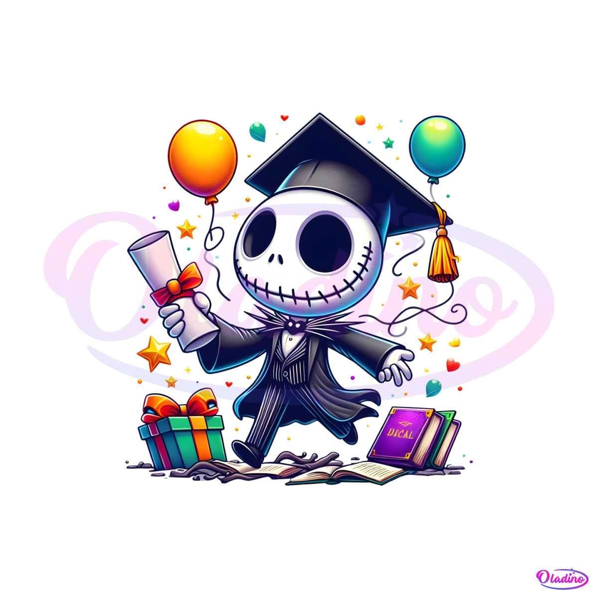 Funny Jack Skellington Graduation PNG