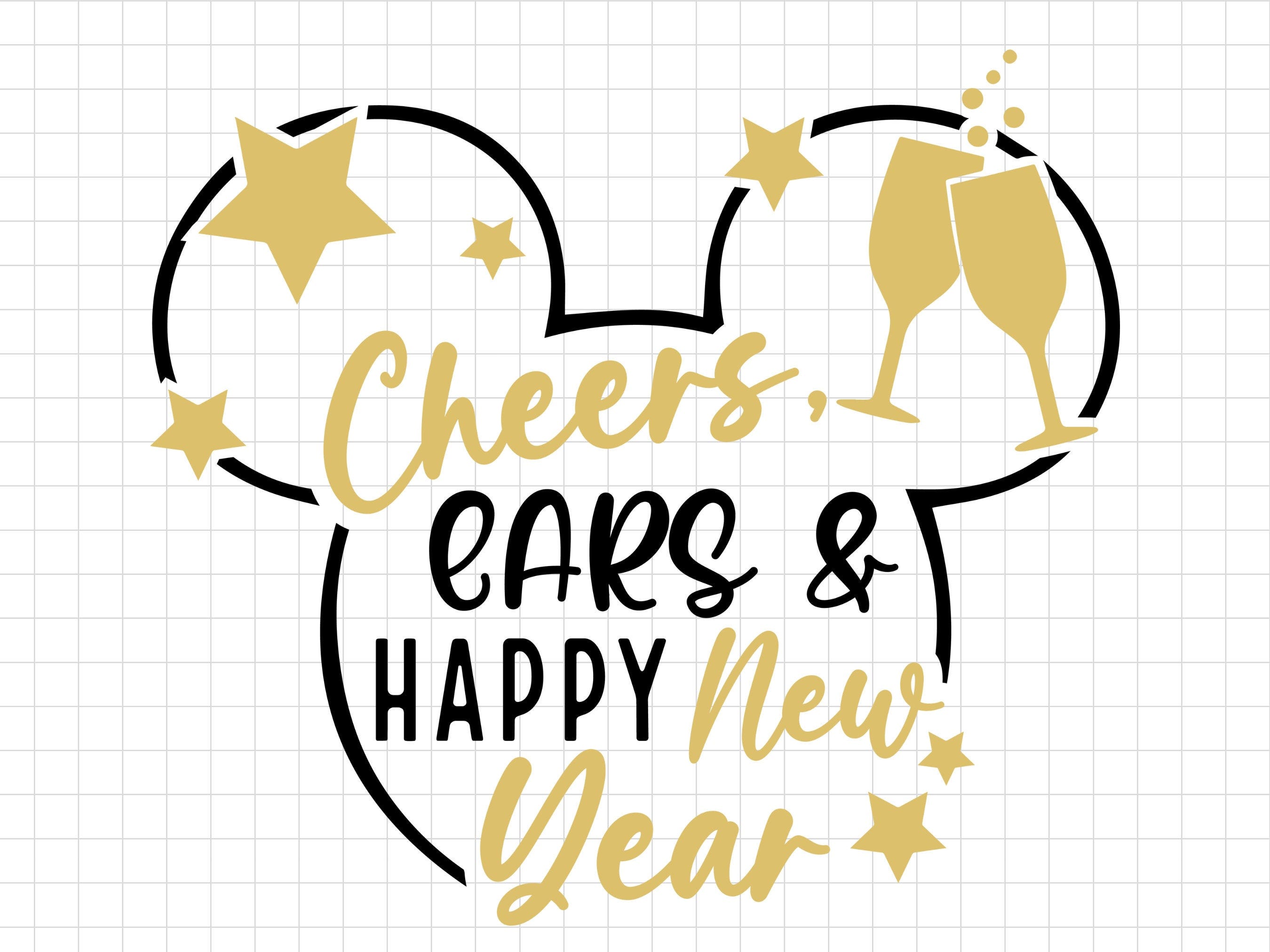 Cheers Ears Happy New Year Svg, New Year 2023 Svg, Magic Castle New Year Svg, Family Trip, New Year Trip Svg, Mouse New Year Files Cricut