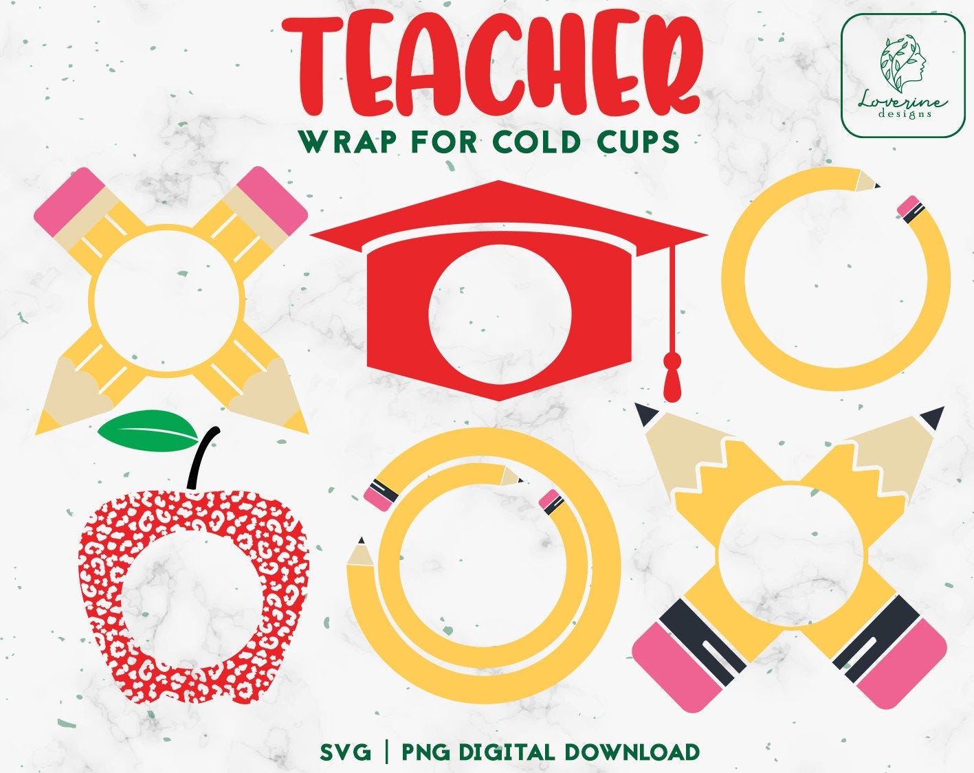 Teacher Fuel 24oz Venti Cold Cup Svg, Teach Love Inspire Cold Cup SVG, Back to School Personalized Cups SVG Digital Download