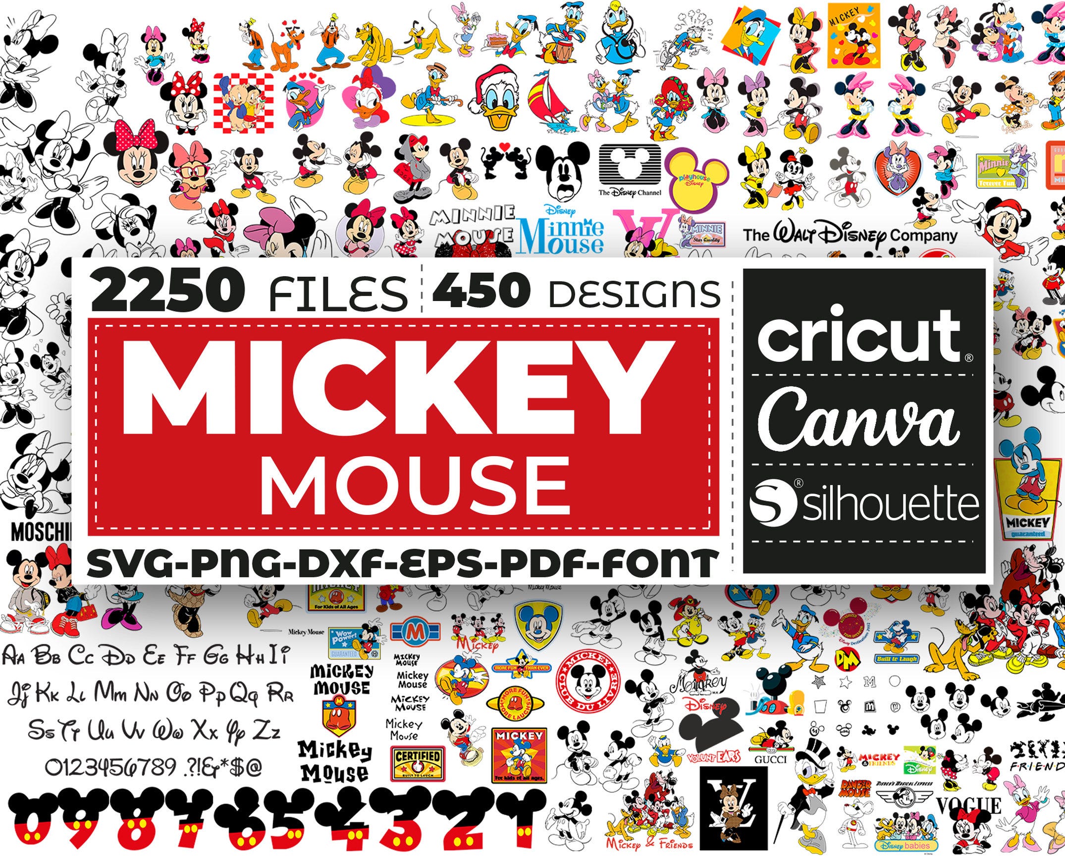 2250 Mickey Mouse SVG, Svg Files For Cricut, Mouse SVG, Mickey Valentine Bundle, Mickey and Minnie Love Clipart, Minie Mickey Svg