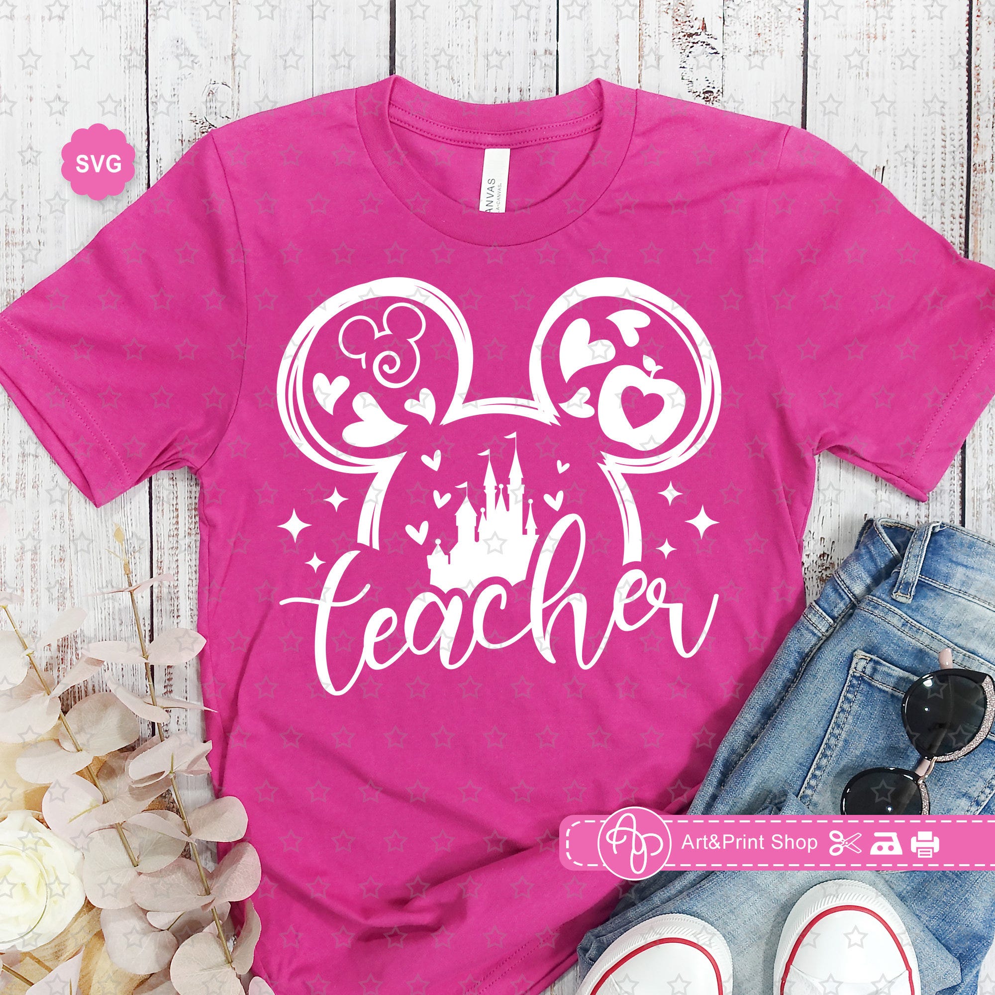 Mouse Teacher Svg for cricut, Teacher life Svg, Hello school Svg, Best teacher ever Svg, Teacher shirt Svg