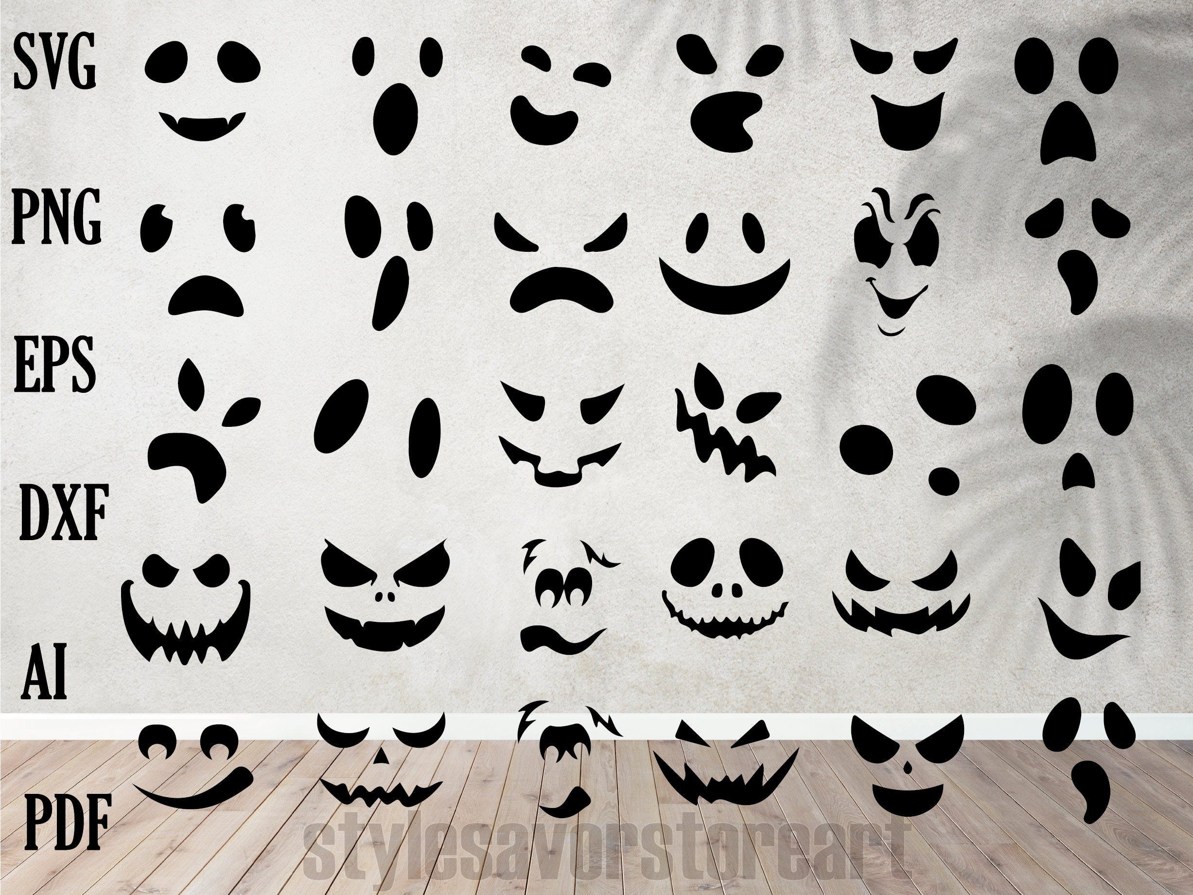 Ghost Face SVG Bundle, PNG, Halloween Svg, Cricut, Ghost Design, Cute Ghost face Svg, Halloween Faces svg