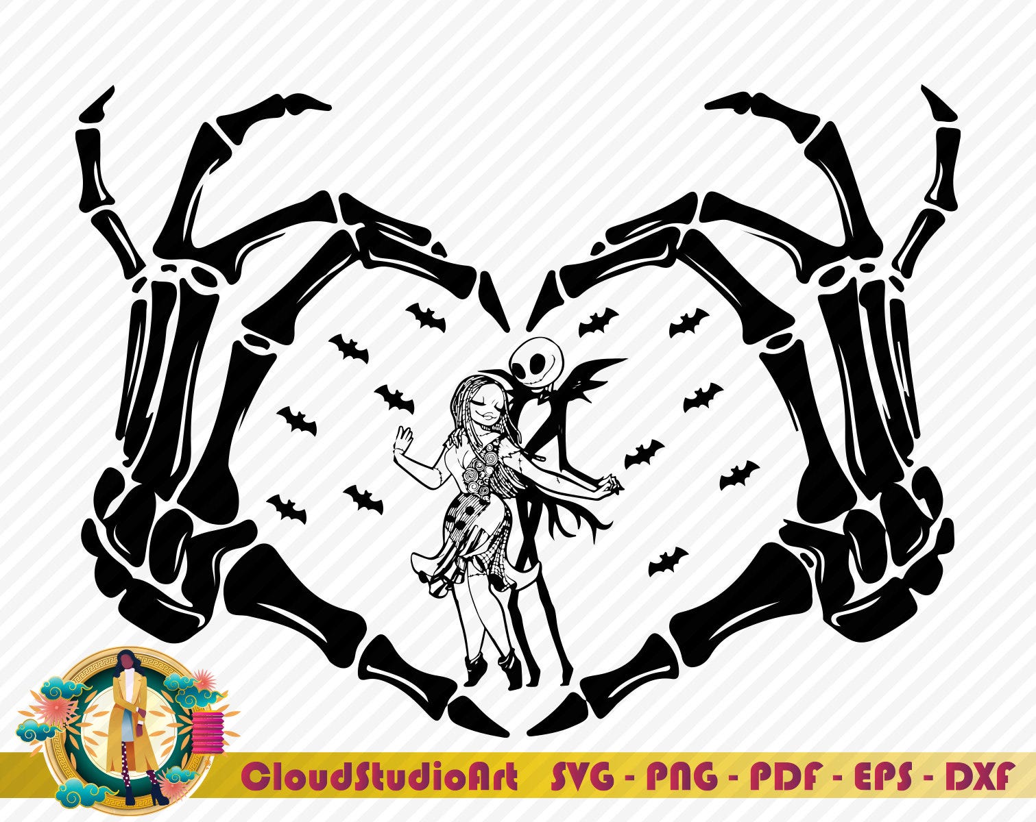 Jack and Sally Svg,Jack Skellington Svg,Nightmare Before Christmas Svg,Halloween SVG,Cut files,Clipart,Files for Cricut, Valentine day