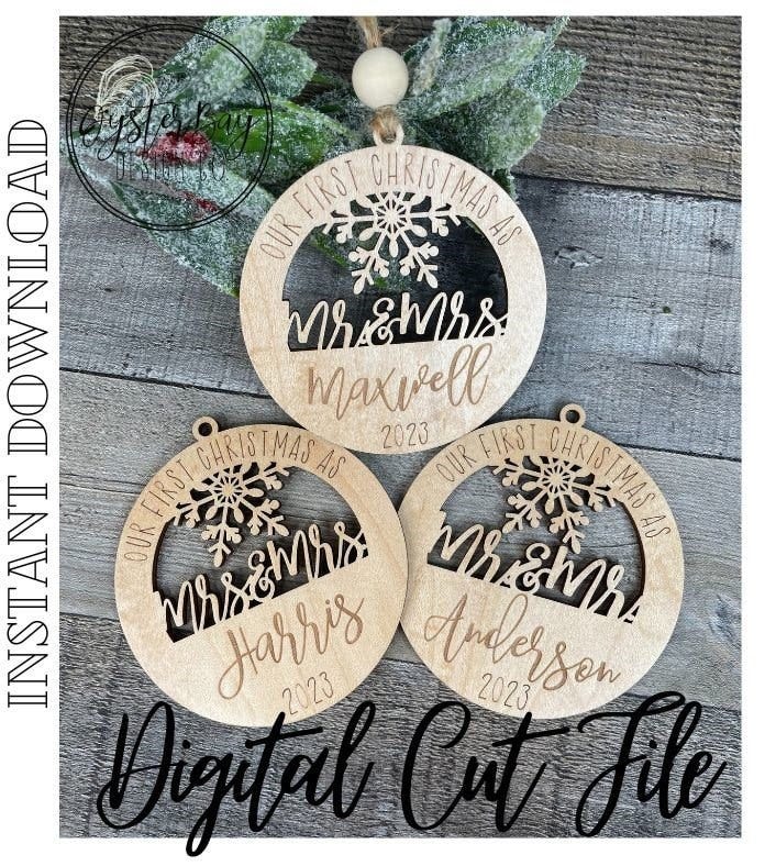 Our First Christmas as Ornament, 3 Options included - Mr./Mrs., Mr./Mr. and Mrs./Mrs., Christmas Ornaments ***Digital File Only