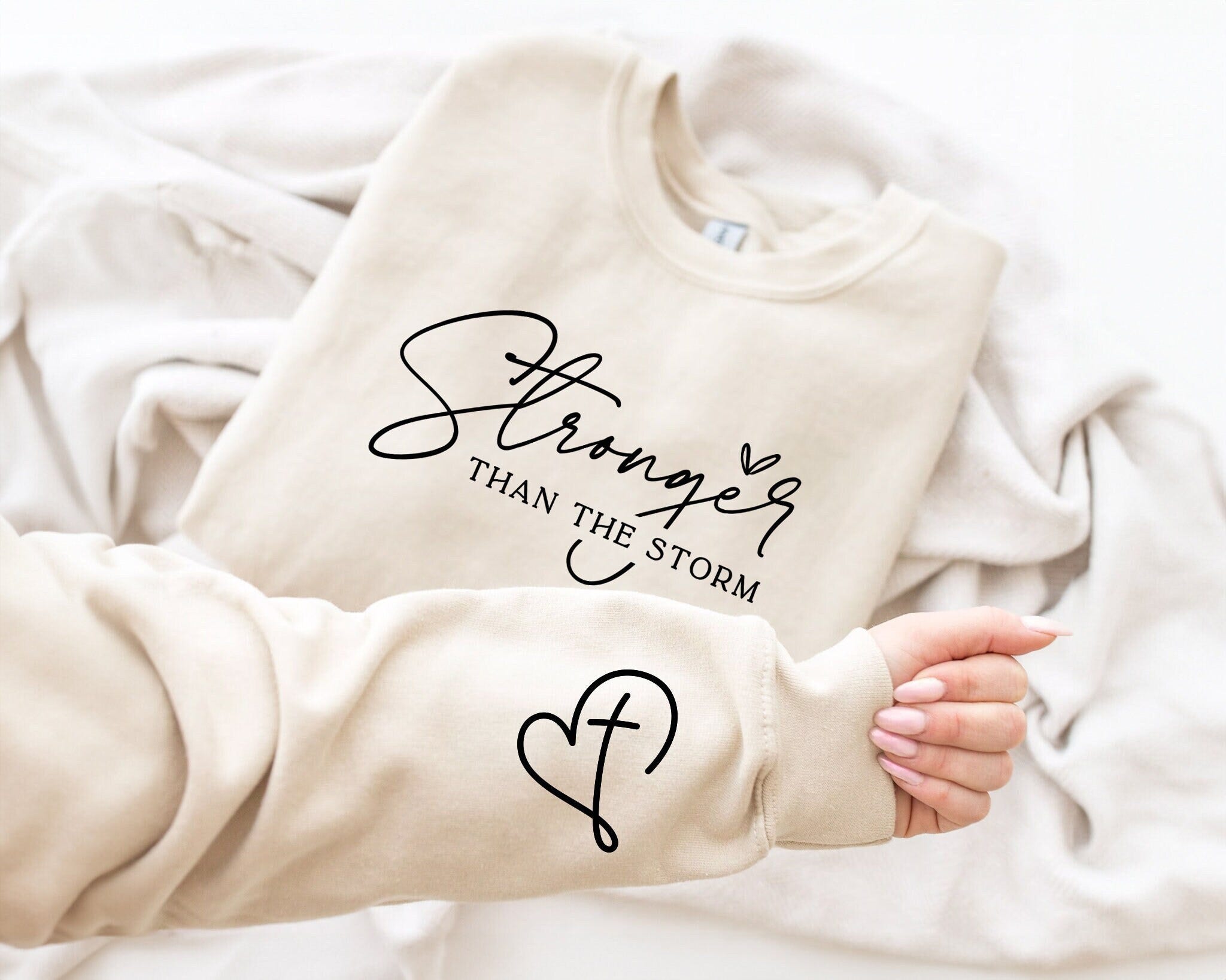 You Are Stronger Than The Storm SVG PNG, Boho Self Care, Motivational Svg, Sleeve Design, Trendy Shirt, Positive Daily Affirmations Svg Png