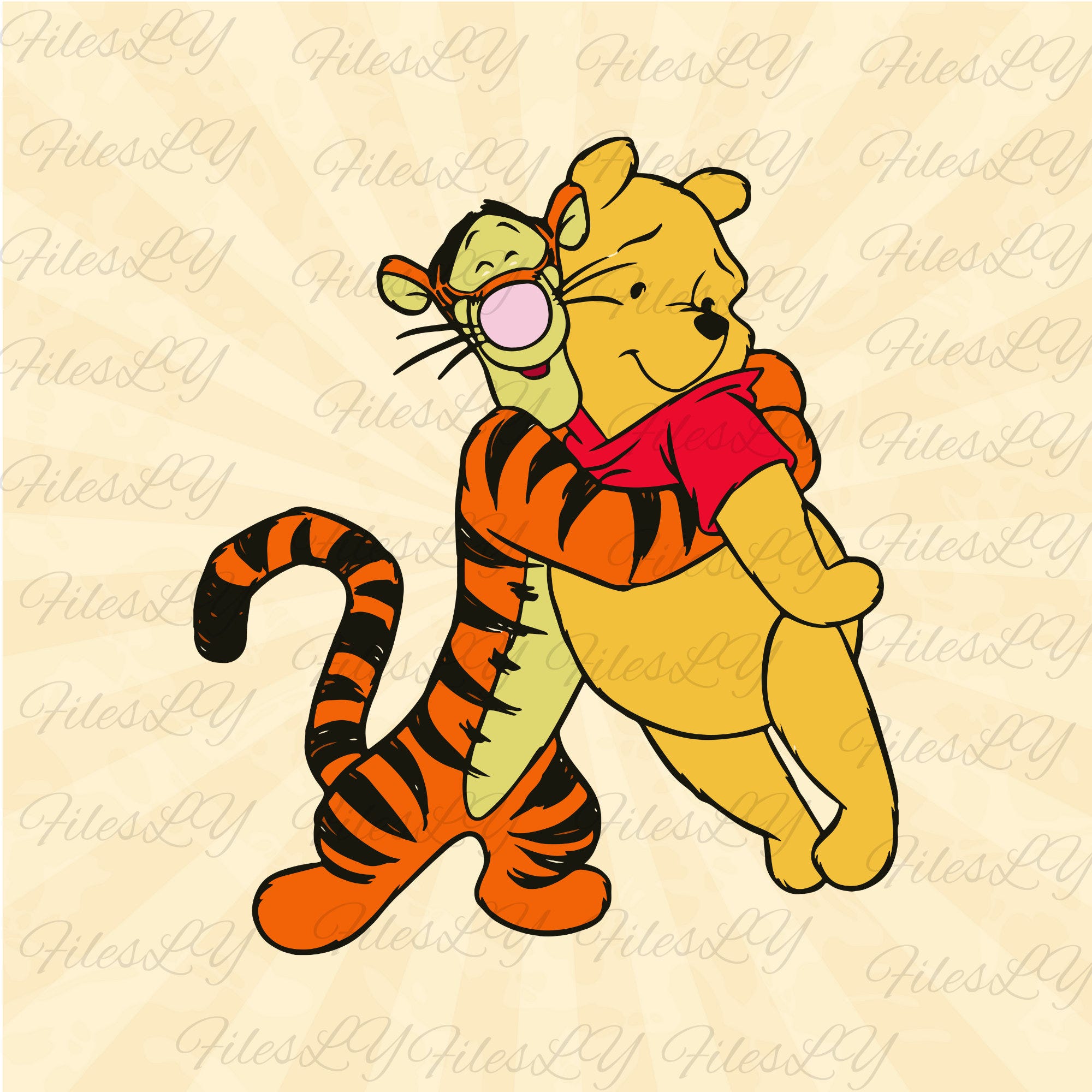 Winnie the Pooh and Tigger Too svg, Winnie with friends svg, hugs of friends svg, Vinyl Cut File, Svg, Pdf, Jpg, Png, Ai Printable Design