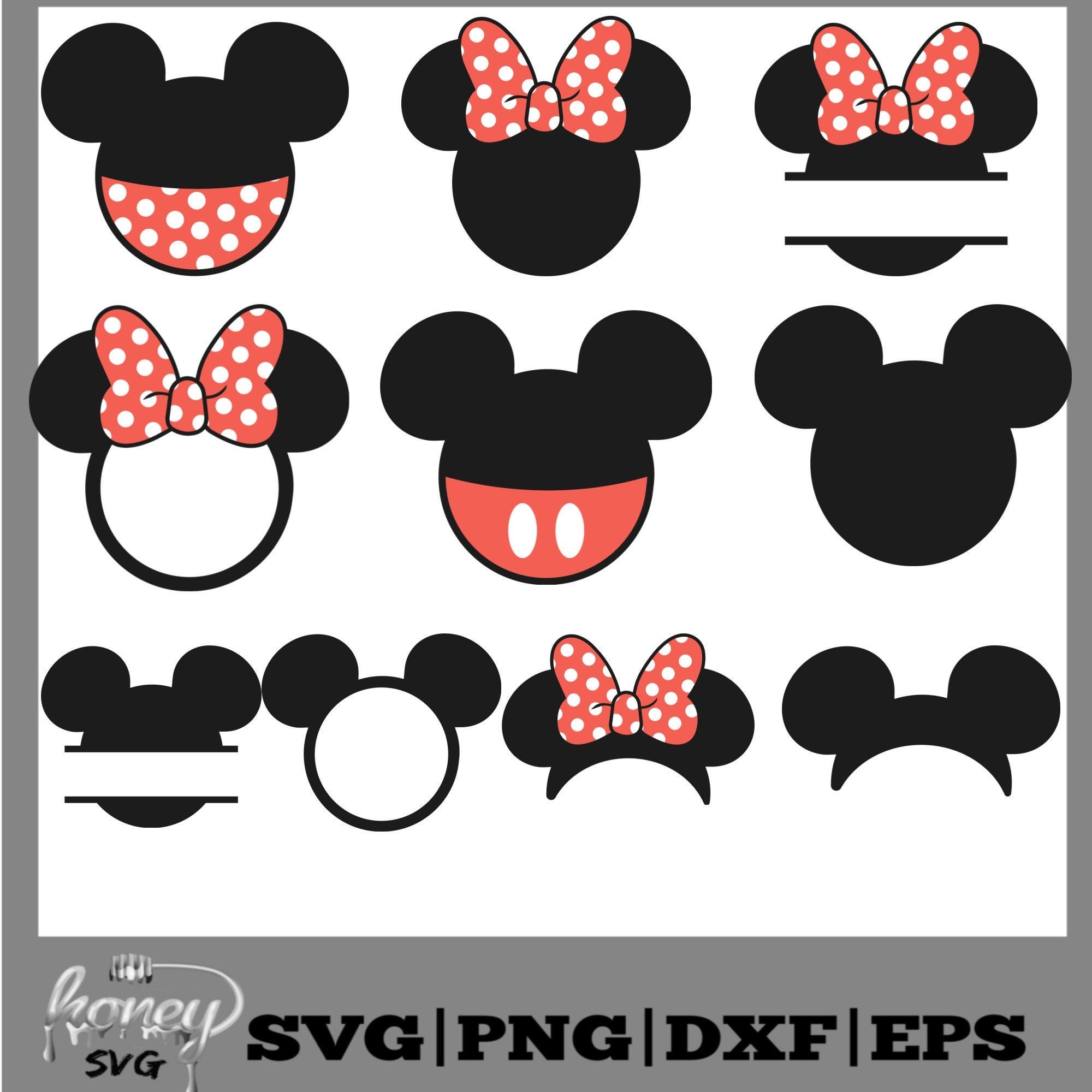 Mickey and Minnie Mouse Monograms, Disneyland, Disneyworld, Svg, Eps, Png