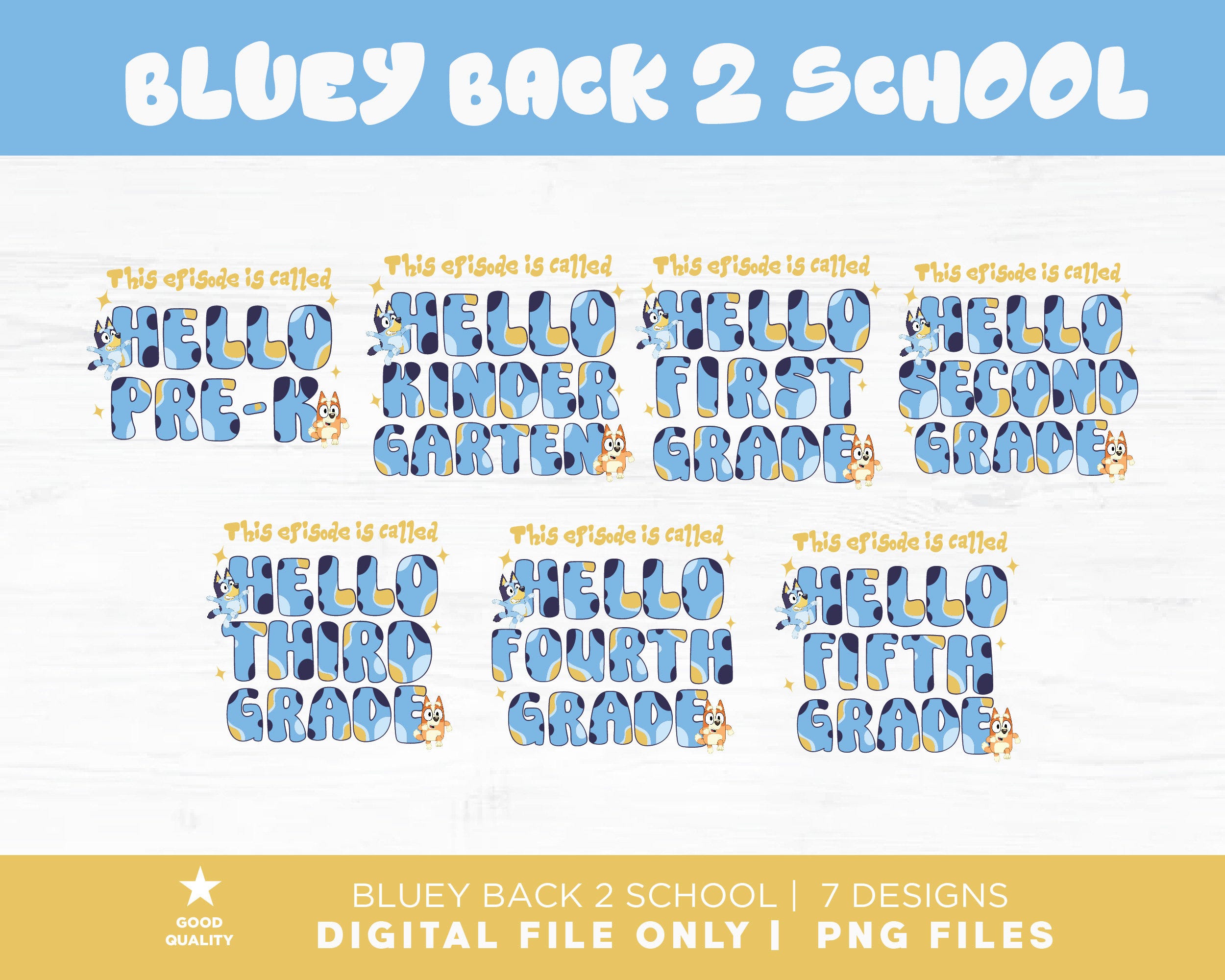Bluey Back 2 School PNG, Blue Back to School tshirt png